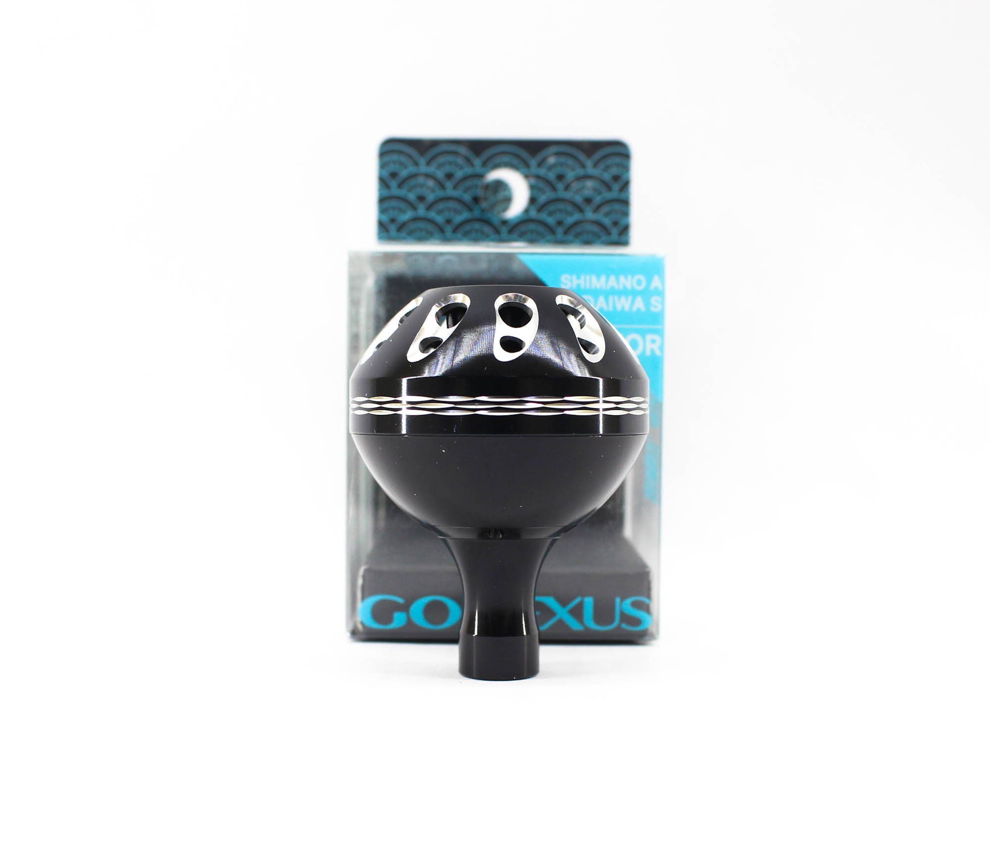 Gomexus A38BKBKSR-G Knob Alu Black Silver 38mm Shimano A , Daiwa S (1489)