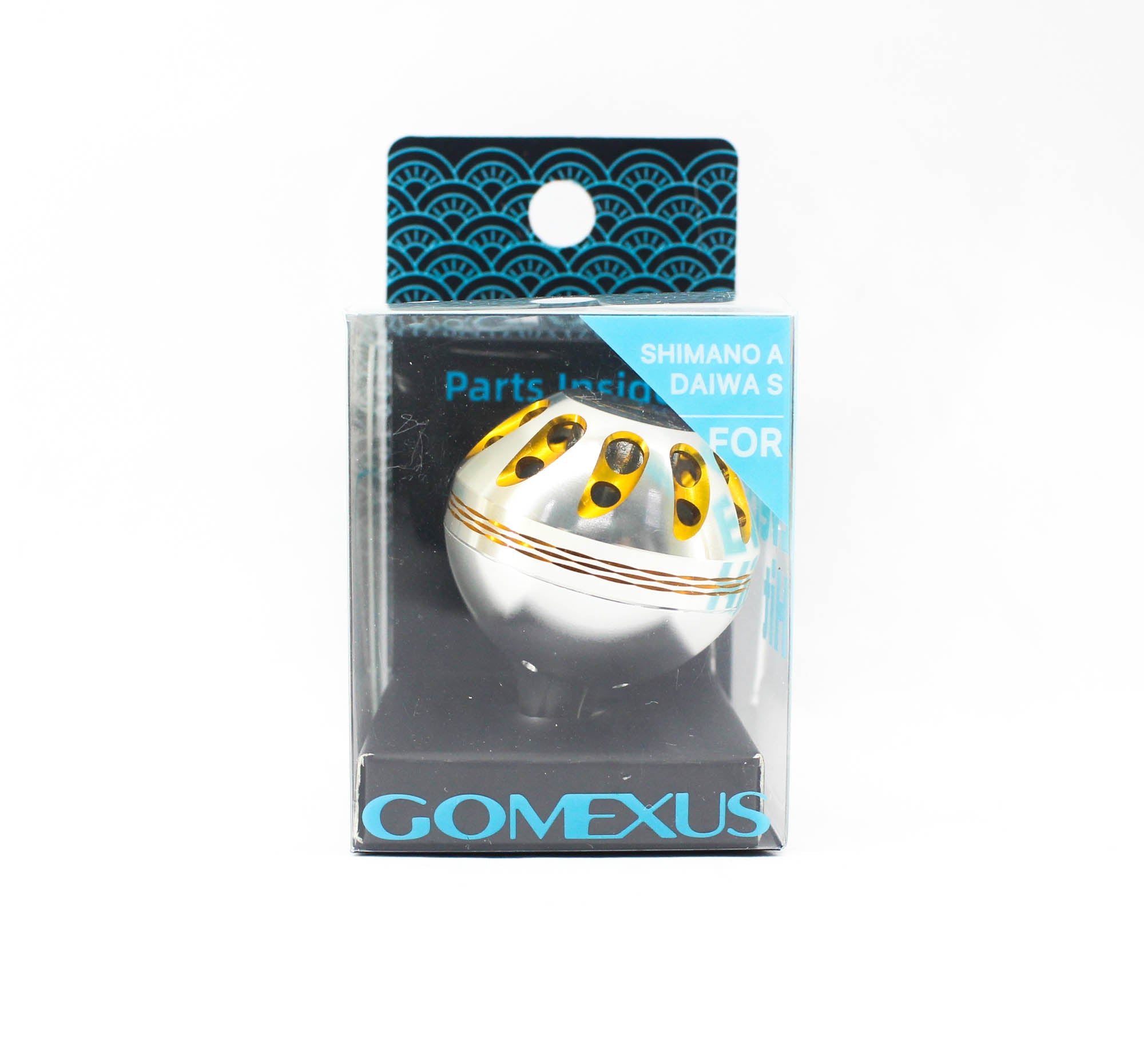 Gomexus K35SRSRGD-G Knob Alu Silver Gold 35mm Shimano A , Daiwa S (1632)