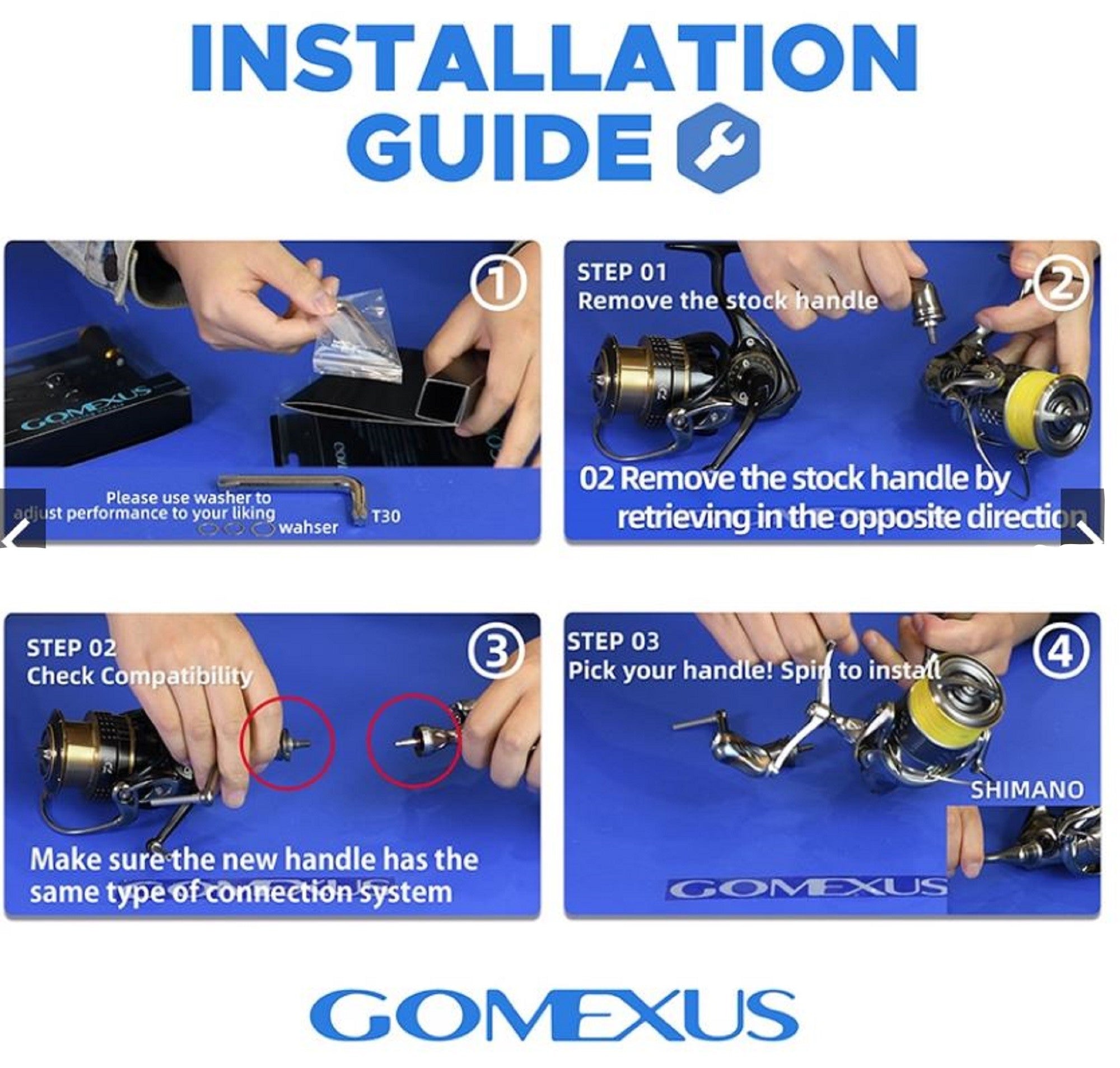 Gomexus MYD98A20BKGD Handle Double Alu Black 98mm Daiwa (2028)