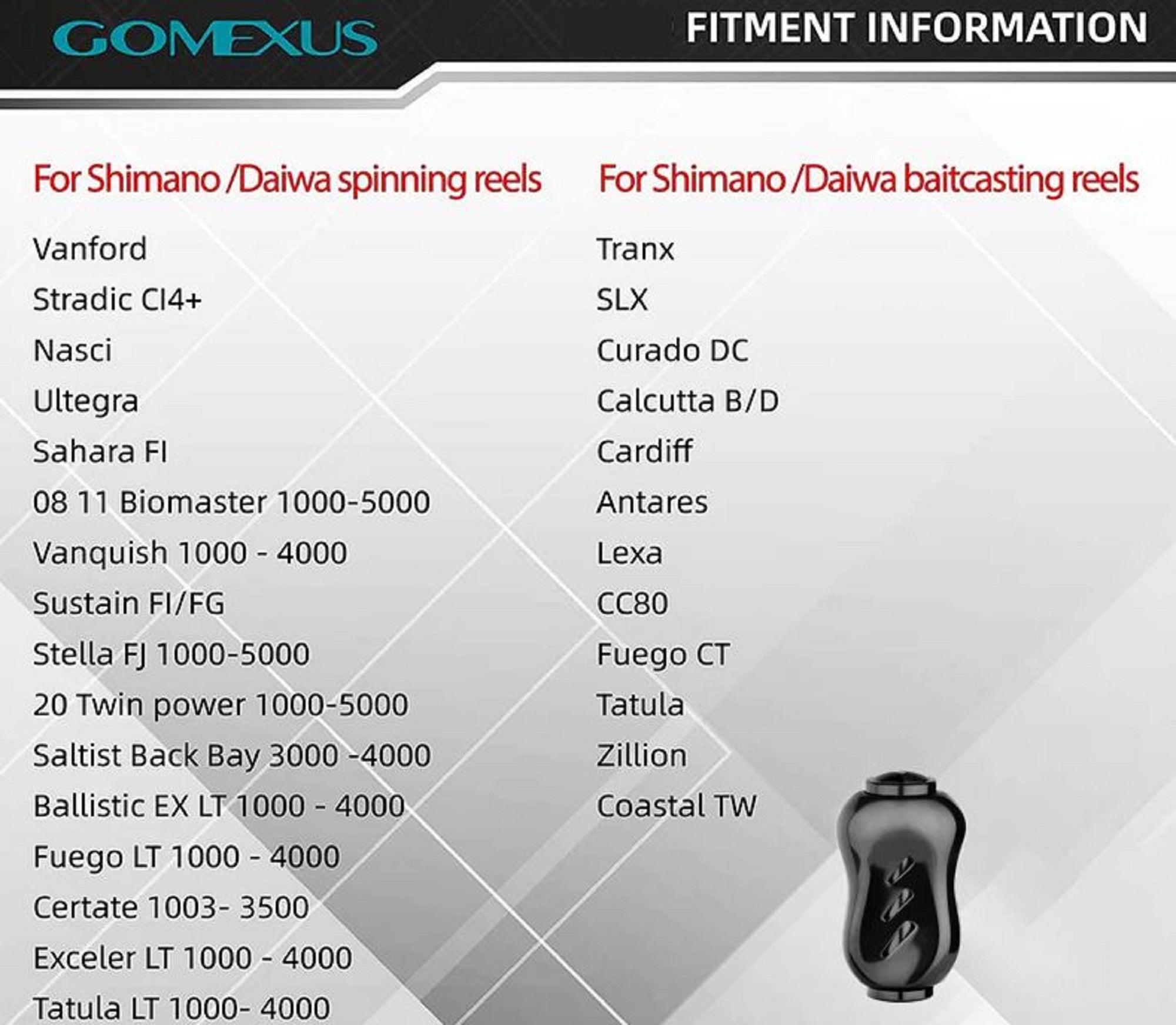 Gomexus S22TNSR Knob Alu Silver 22mm Shimano A , Daiwa S (2684)