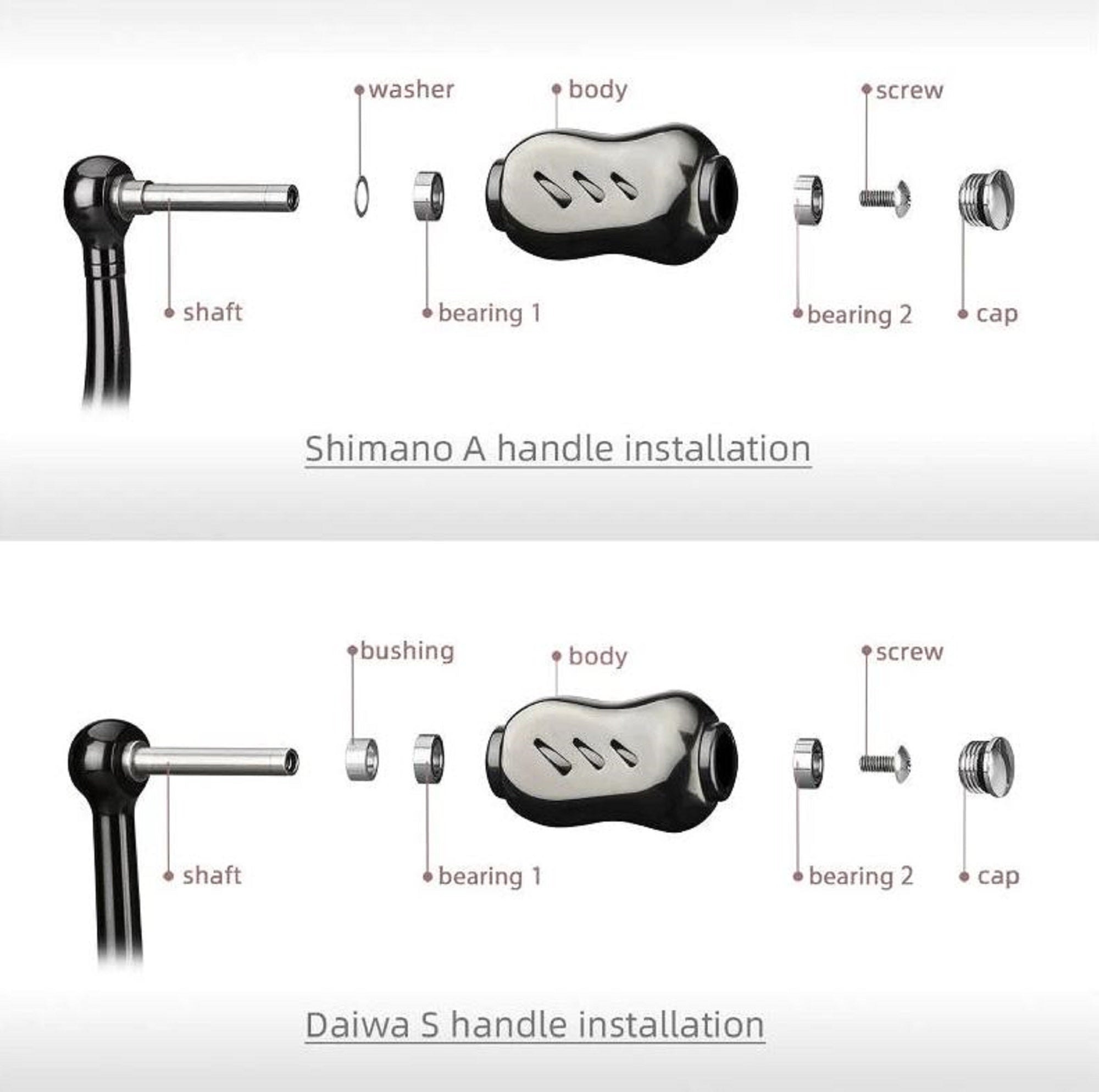 Gomexus S22TNSR Knob Alu Silver 22mm Shimano A , Daiwa S (2684)