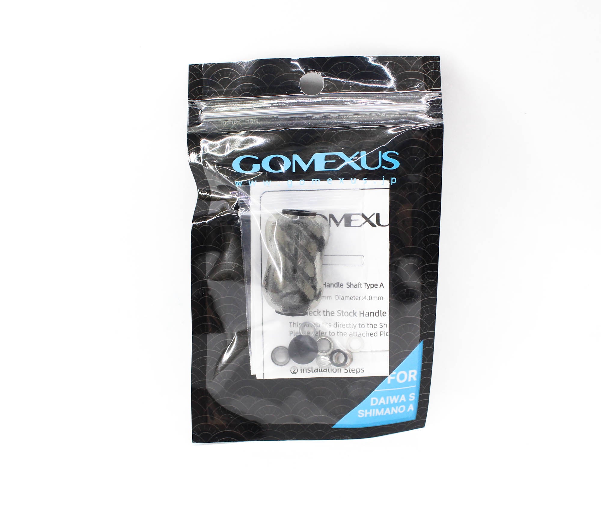 Gomexus S20BKBK Knob TPE Black Clear 22mm Shimano A , Daiwa S (3919)