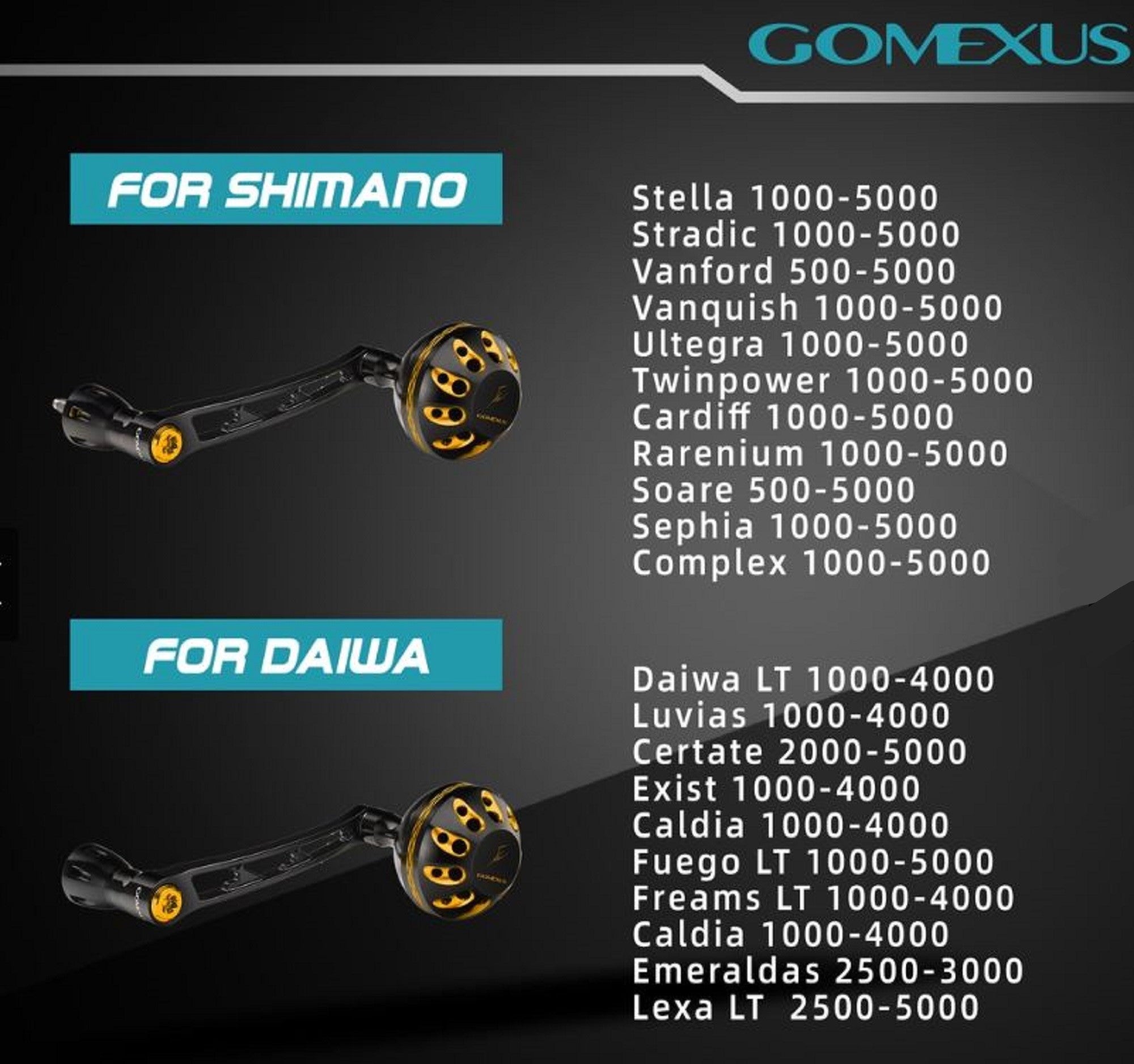 Gomexus LYS70A38BKSR Handle Spinning Alu Black 68mm Shimano (4381)