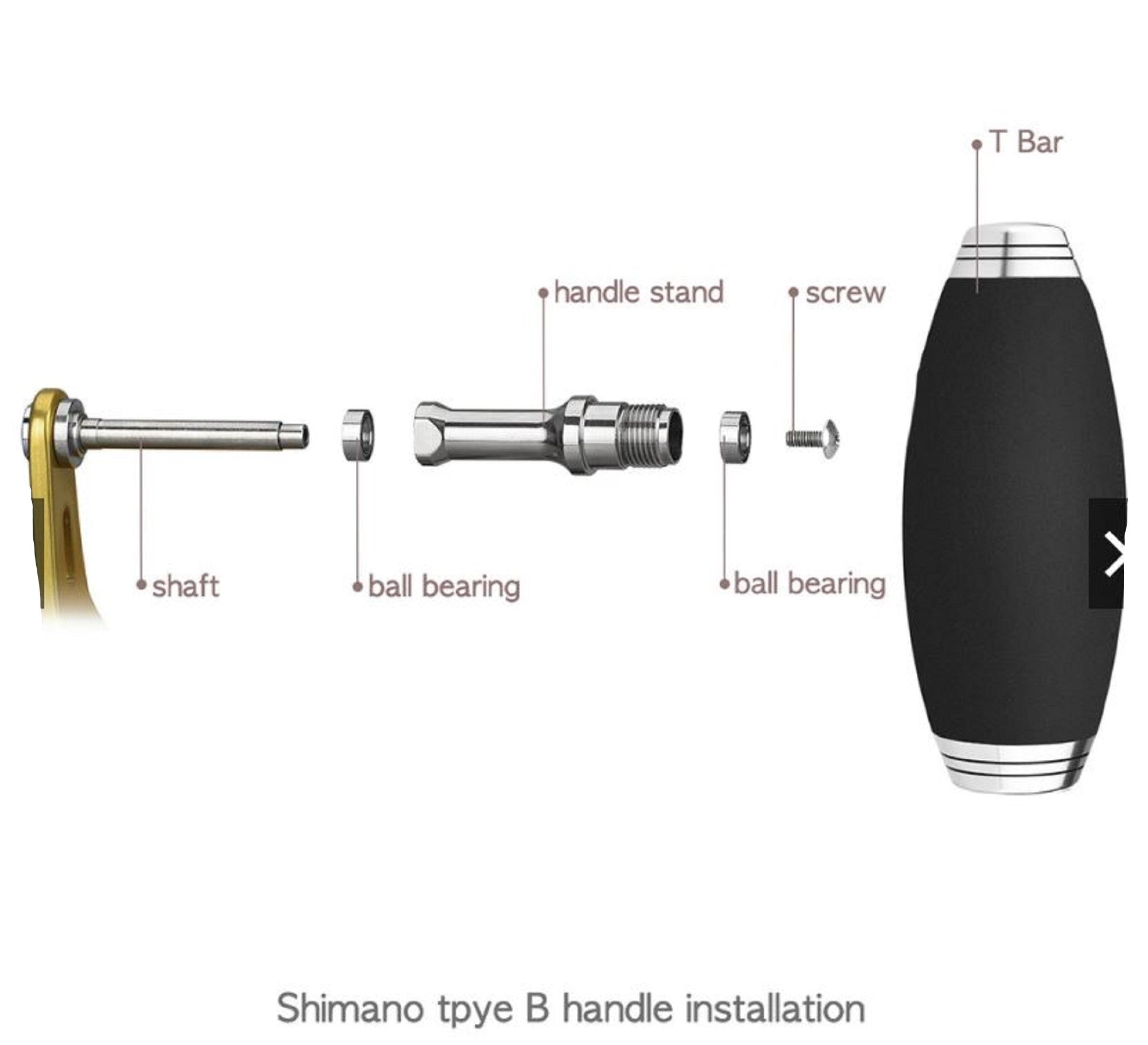 Gomexus TEV85SRBK-G Knob EVA Alu Black Silver 85mm Shimano B (5210)