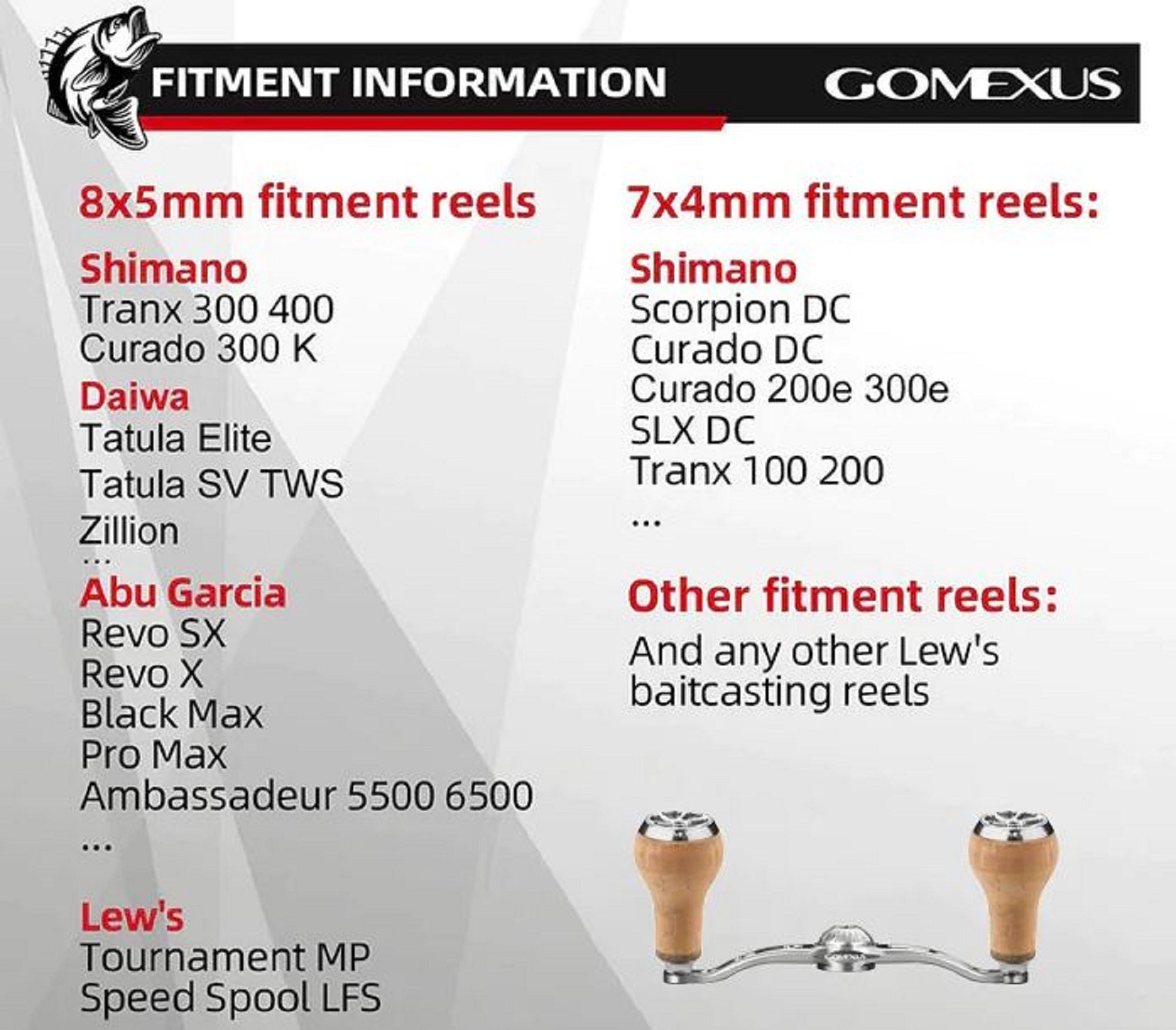 Gomexus BD120HCA27BKBK Handle Alu Black Cork 120mm 8x5mm Daiwa (6811)