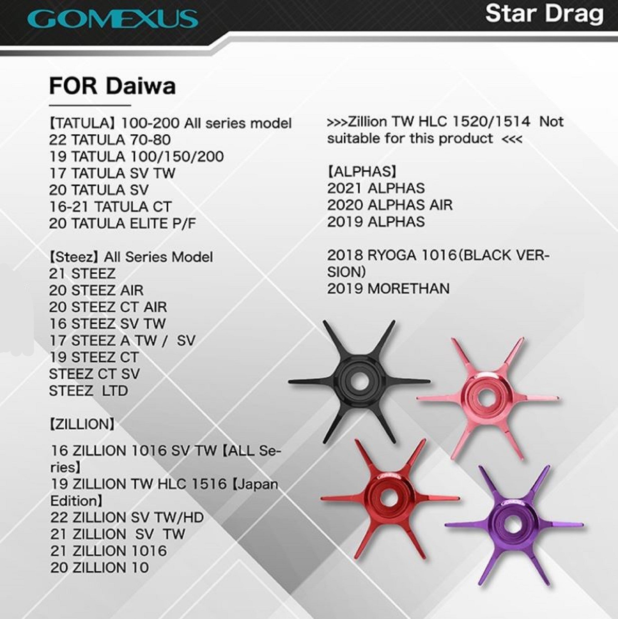 Gomexus STD6PK Star Drag Alu Pink Daiwa (7023)