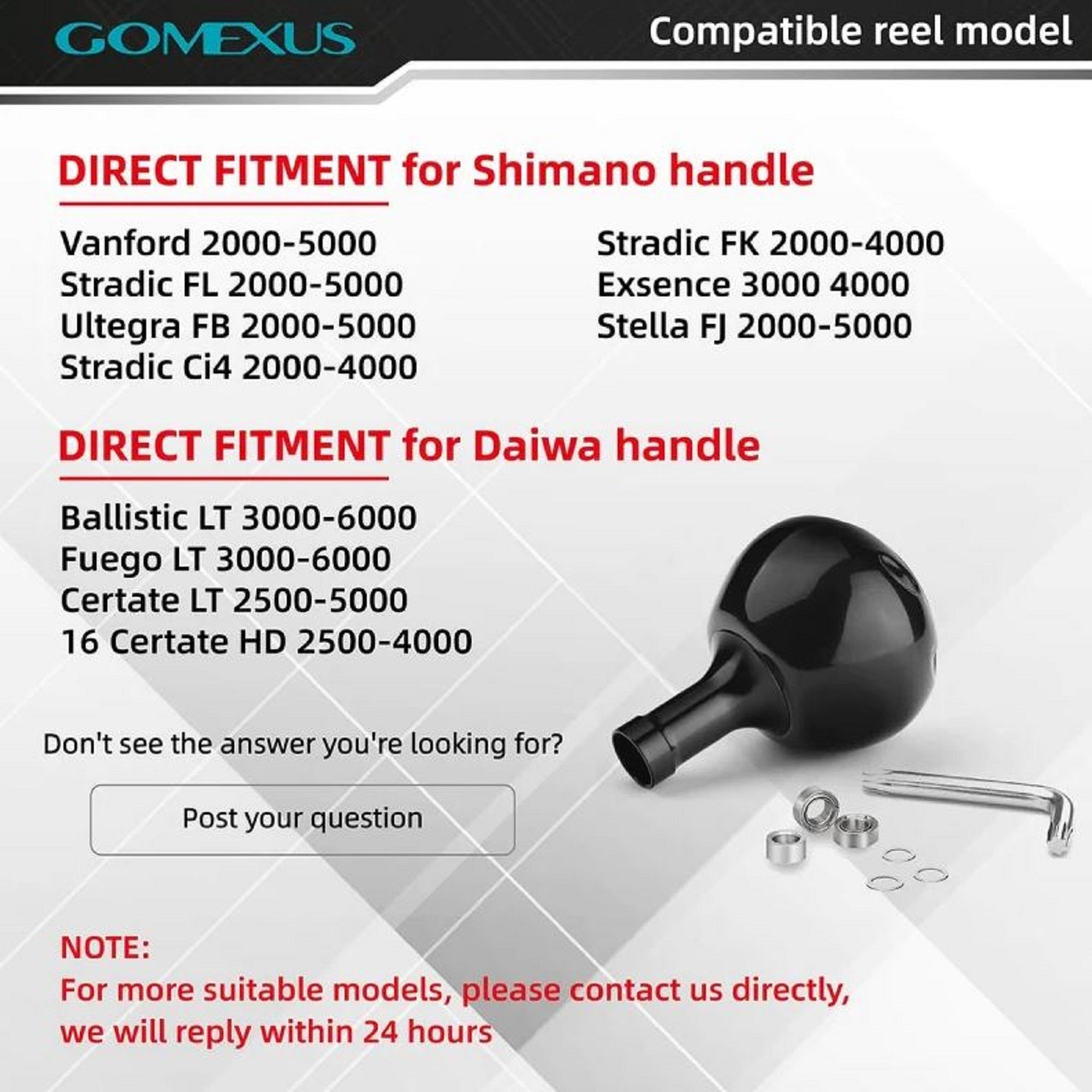 Gomexus TA35BKBK Knob Titanium Black 35mm Shimano A , Daiwa S (7283)
