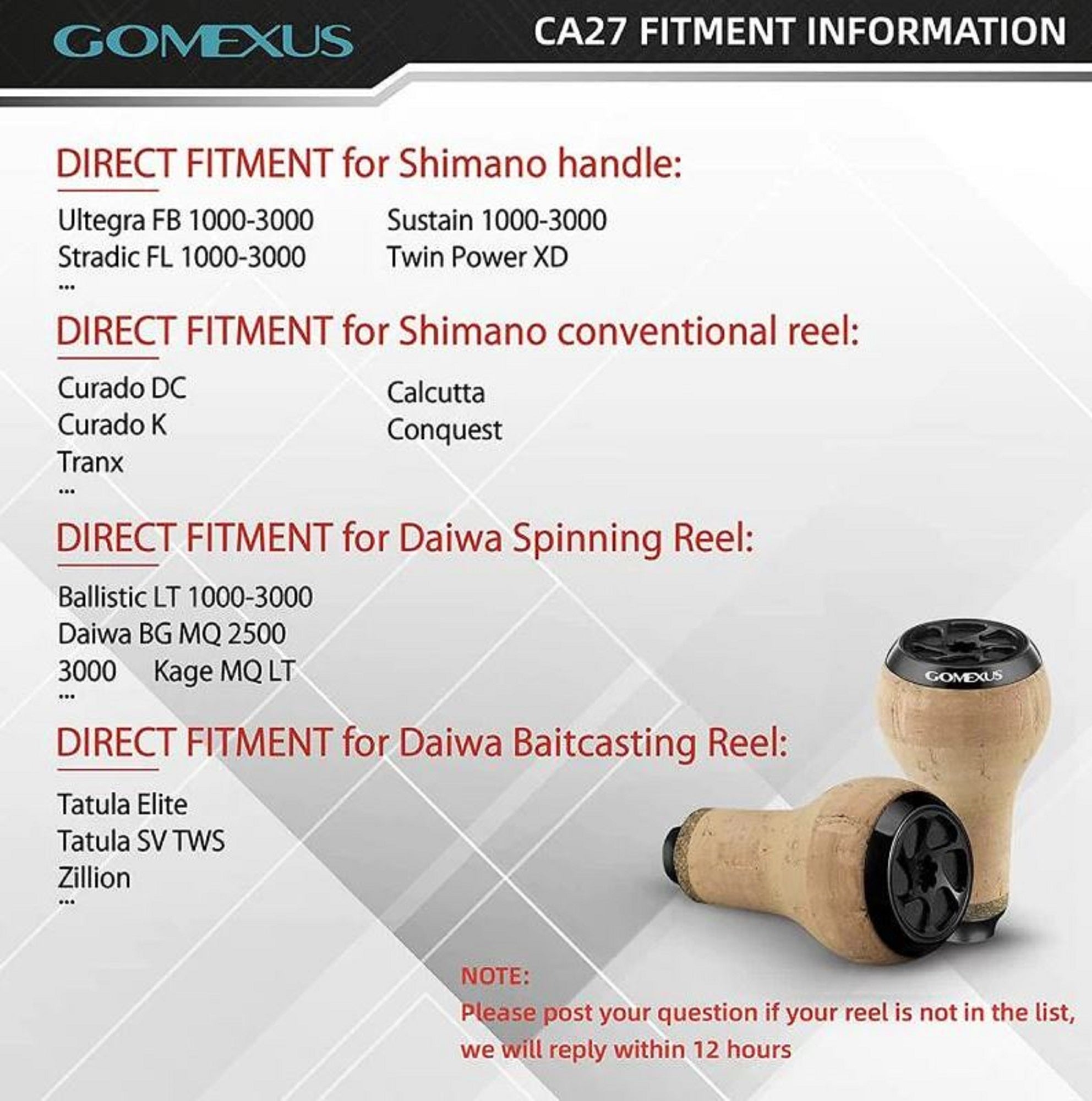 Gomexus CA27BKBK Knob Cork Alu Black 27mm Shimano A , Daiwa S (7290)