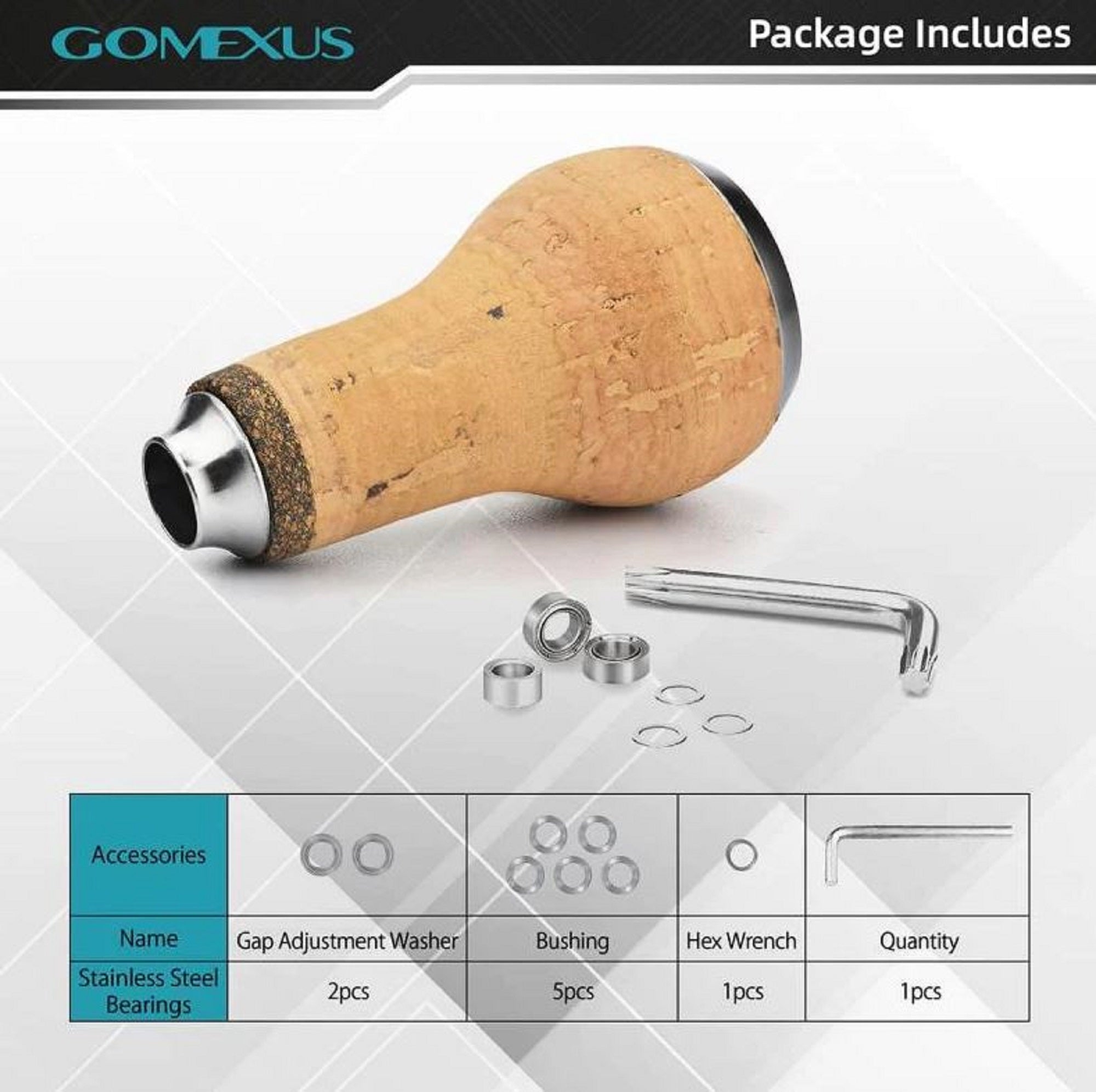 Gomexus CA27BKBK Knob Cork Alu Black 27mm Shimano A , Daiwa S (7290)