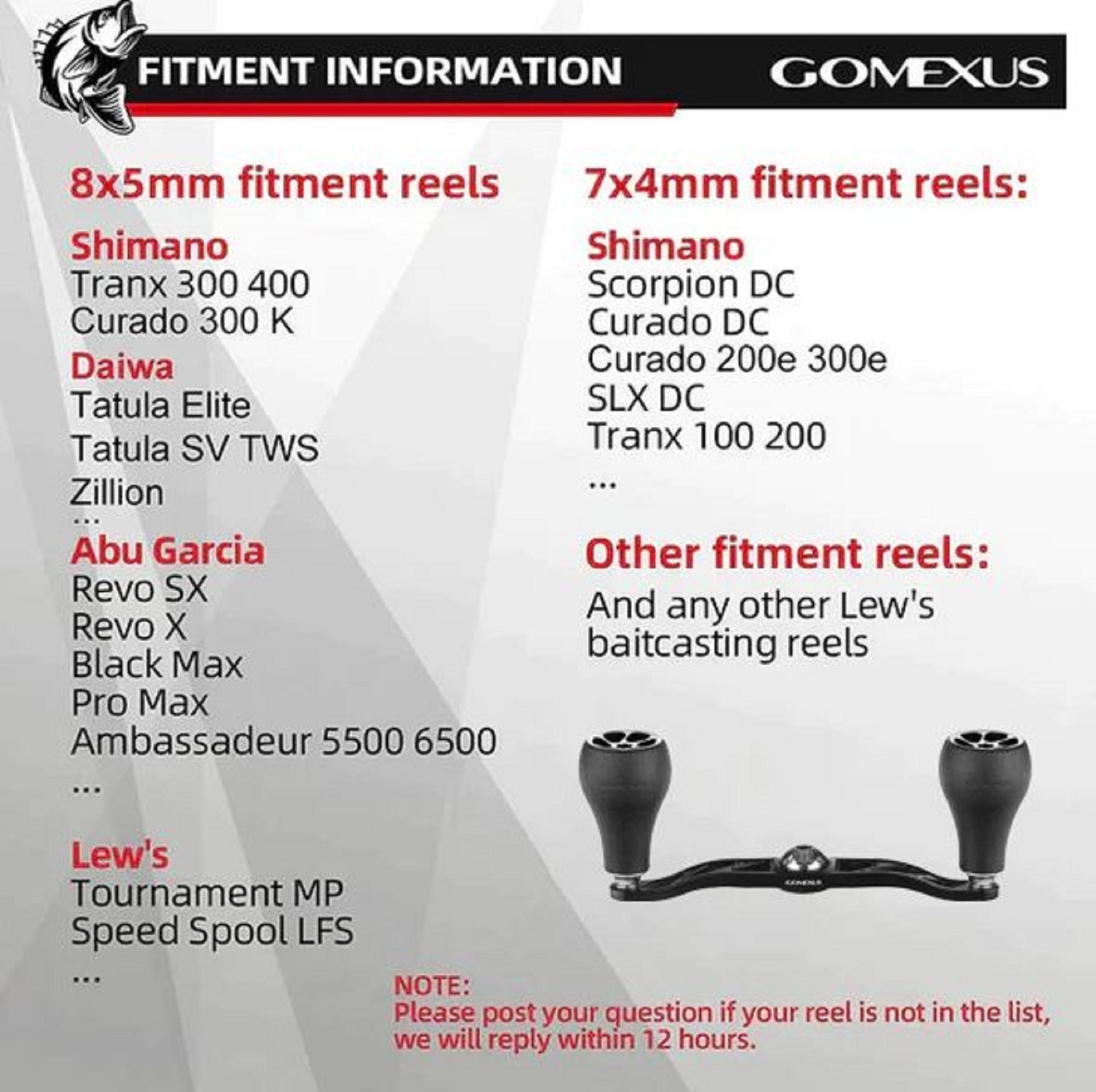 Gomexus BS120HTE30BKTN Handle Alu Black 120mm 7x4mm Shimano (7771)