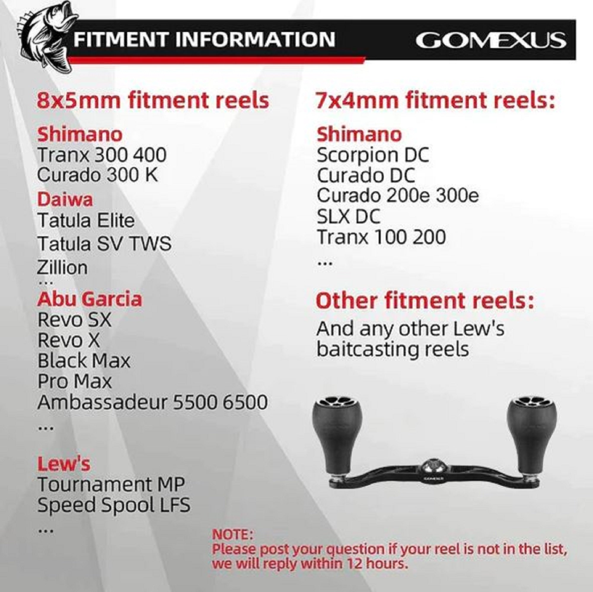 Gomexus BD120HTE30BKTN Handle Alu Black 120mm 8x5mm Daiwa (7788)