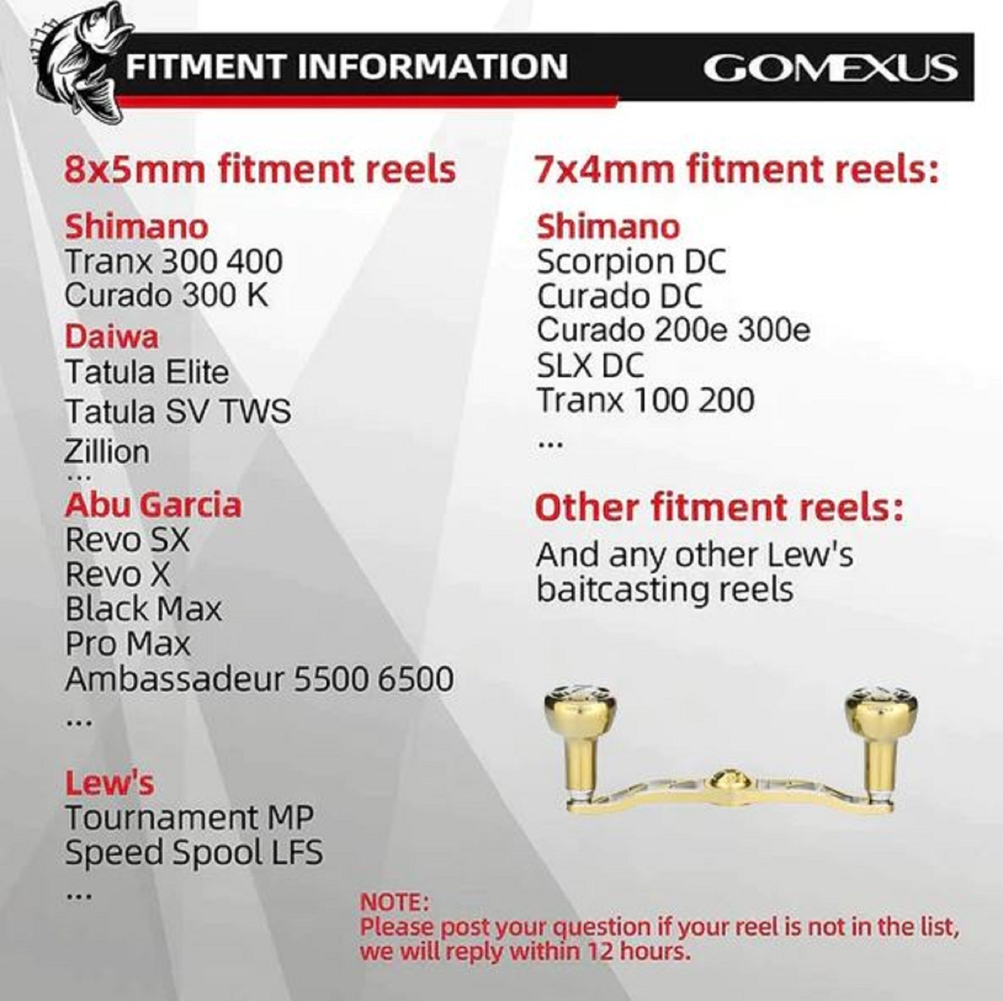 Gomexus BS120HTA30CQGD Handle Bait Titanium Alu Gold 120mm Shimano (8488)