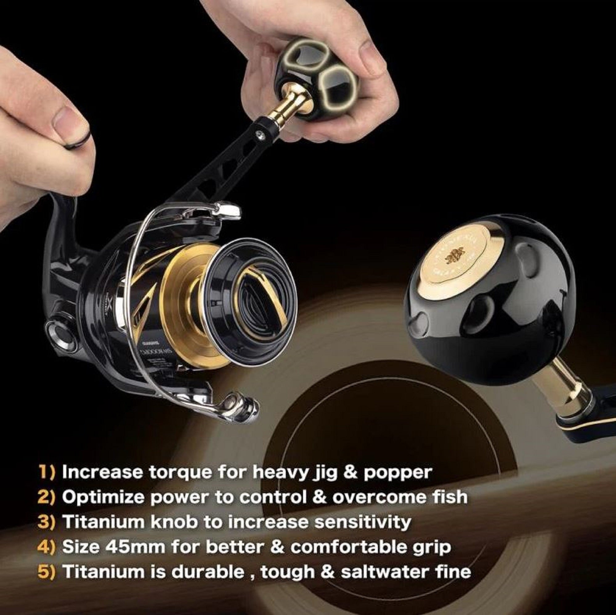 Gomexus TB50BKGD Knob Alu Black 50mm Shimano B (8549)