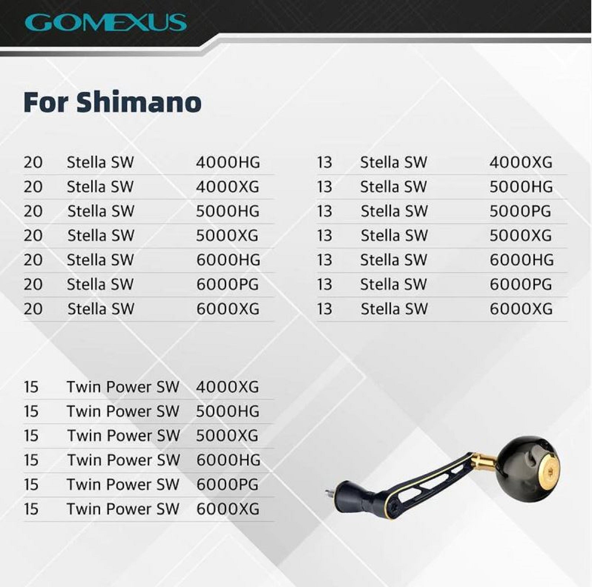 Gomexus CJ70S1BTB45BKGD Handle Spinning Alu Black 70mm Shimano Stella(8945)