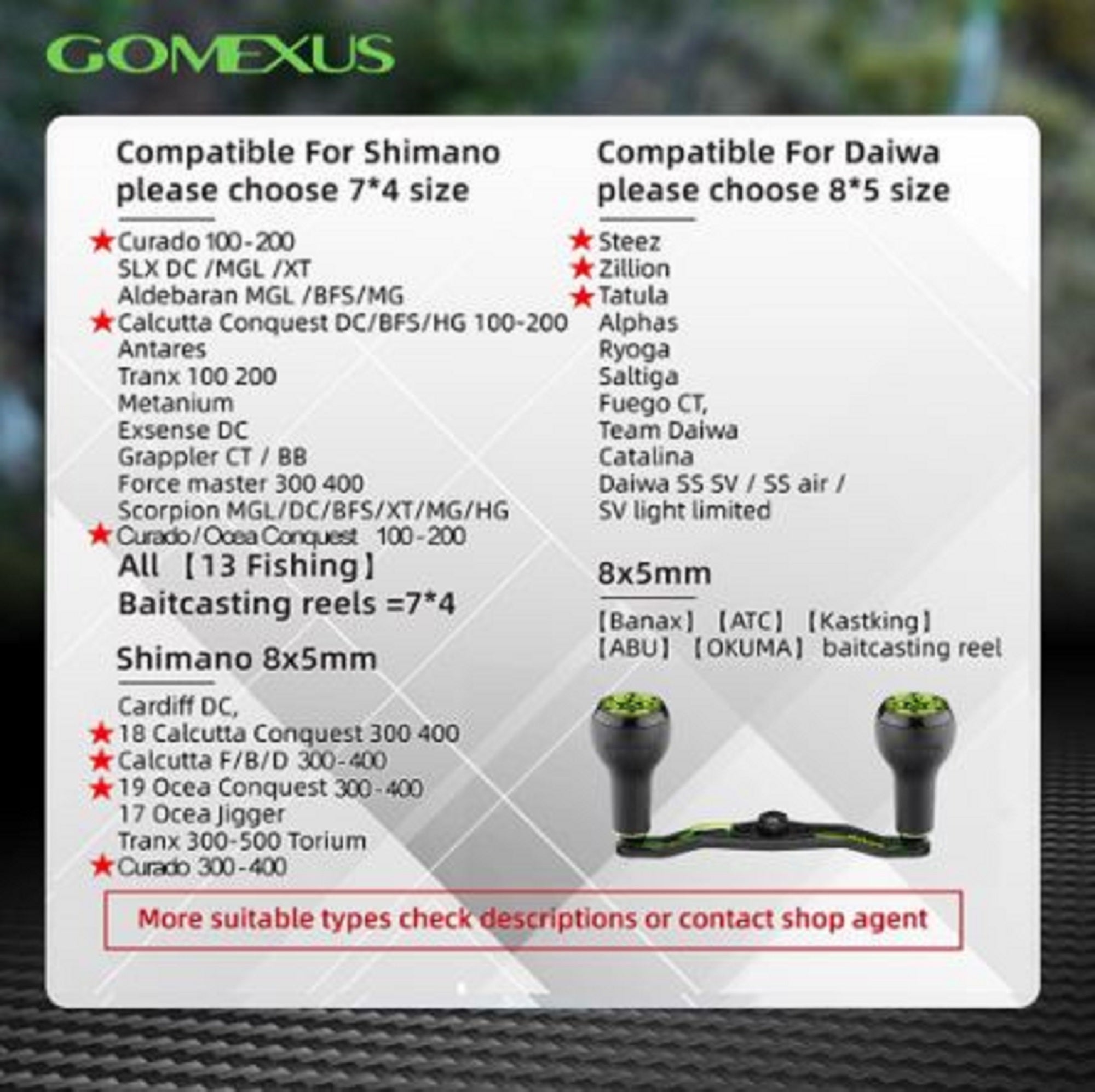 Gomexus BS100H27BKCJ1 Handle Bait Alu 100/27mm Shimano A (9515)