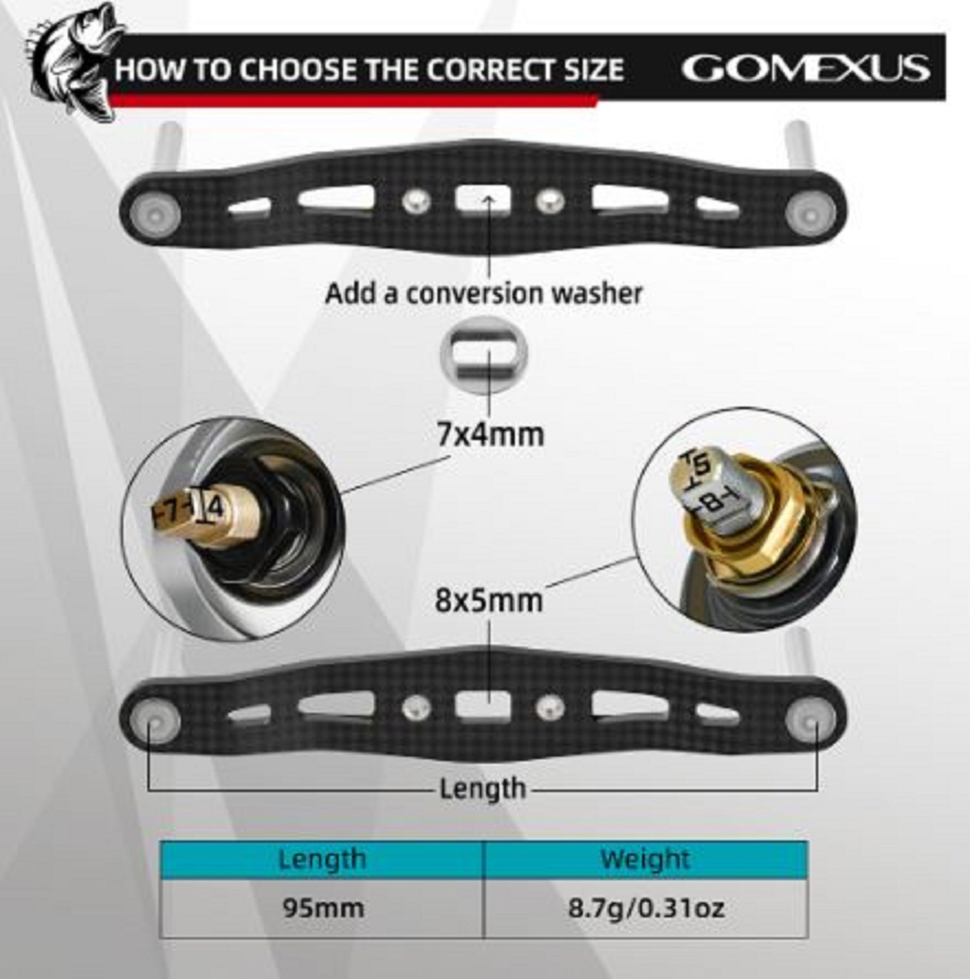 Gomexus BS100H27BKCJ1 Handle Bait Alu 100/27mm Shimano A (9515)