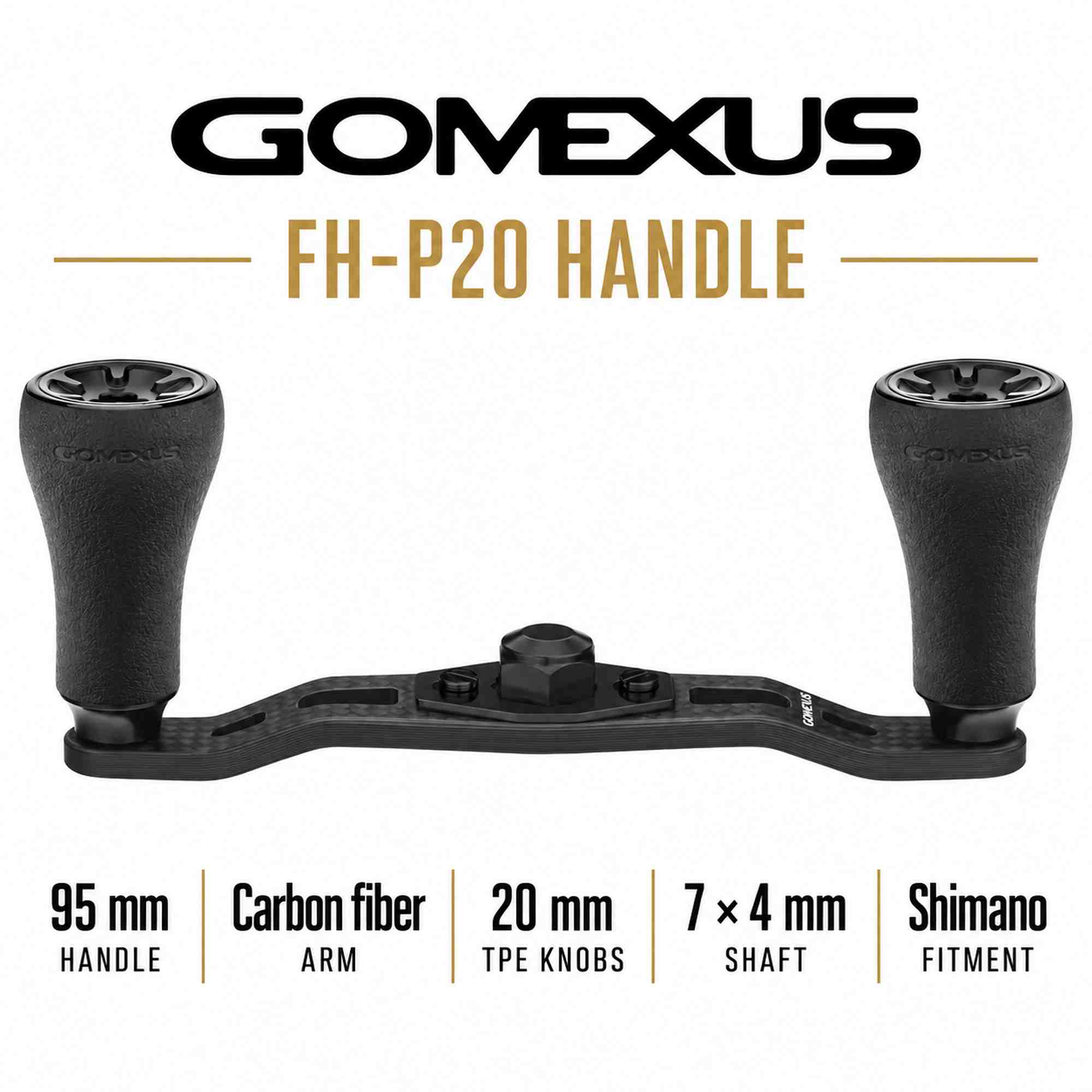 Gomexus H1B95F20PBKBK Handle TPE 95mm 7x4mm Shimano (9720)
