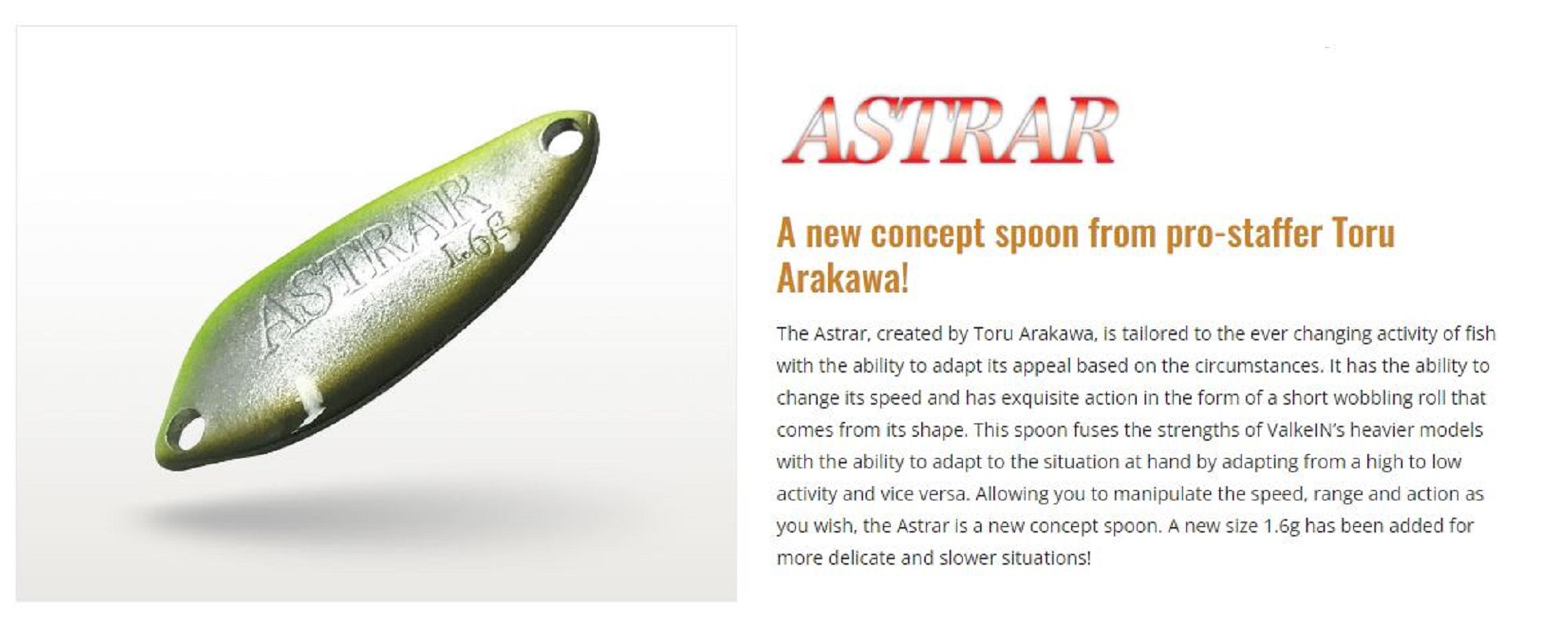 Valkein Spoon Astrar 3.2 grams Sinking Lure No.29 (6093)
