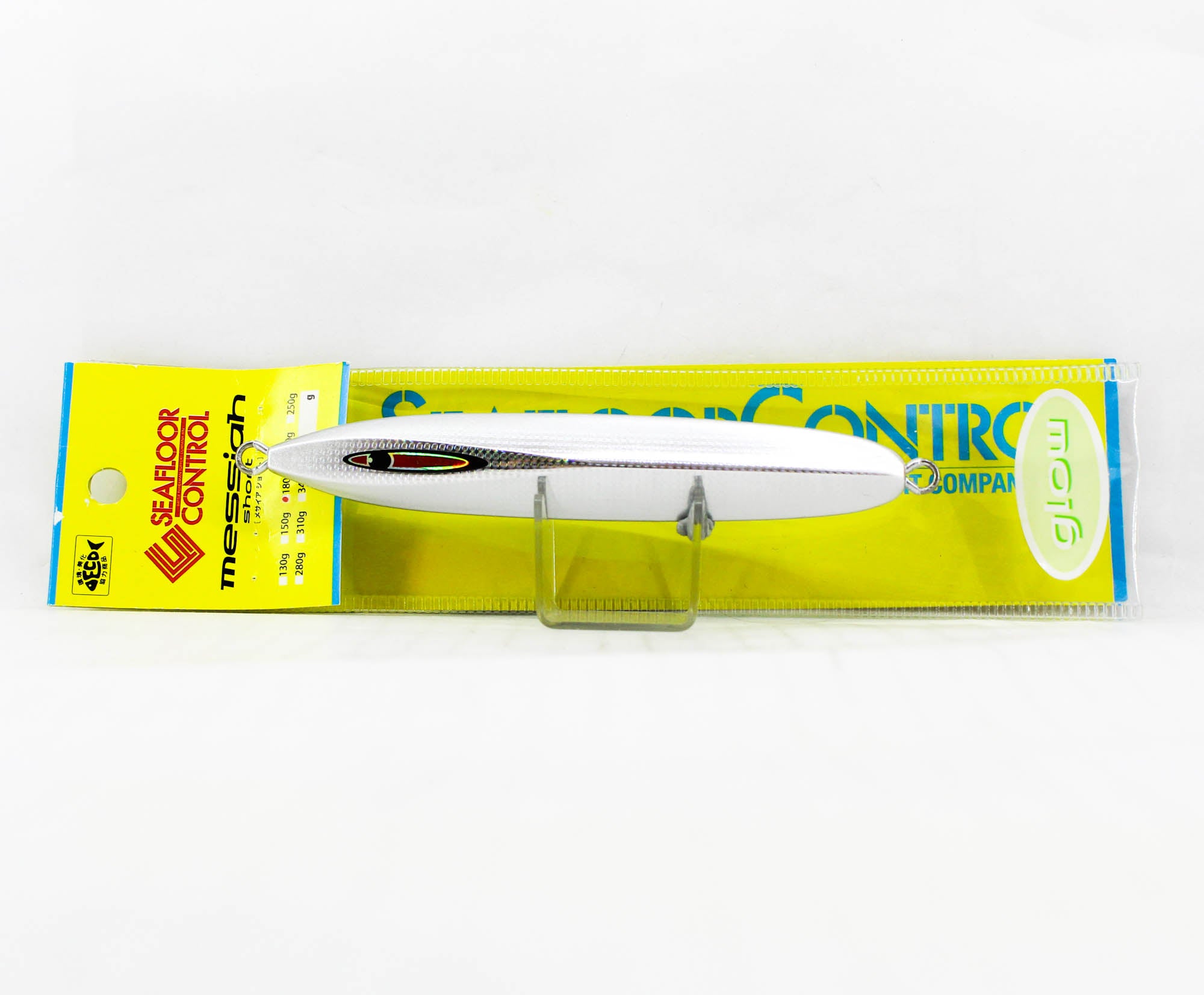 Seafloor Control Metal Jig Messiah Short 180 grams Pearl Zebra Glow (5129)