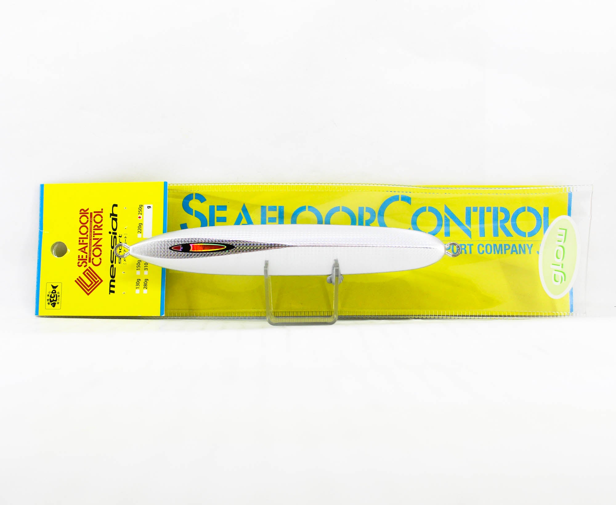 Seafloor Control Metal Jig Messiah Short 250 grams Pearl Zebra Glow (5143)