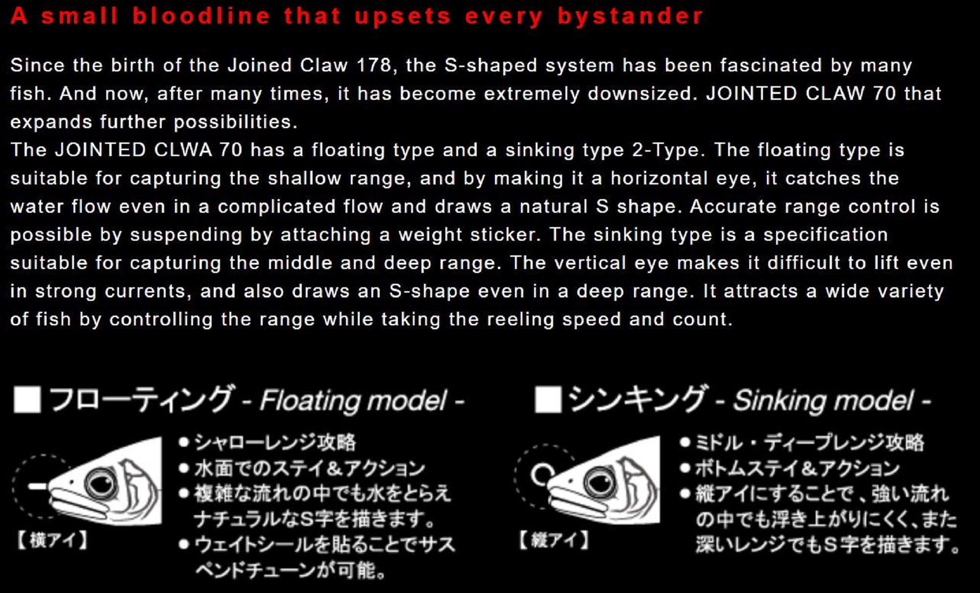 Gan Craft Jointed Claw 70 Salt Custom Type S Naufrage Leurre SW-05 Gan Craft Jointed Claw 70 Salt Custom Type S Naufrage Leurre SW-05