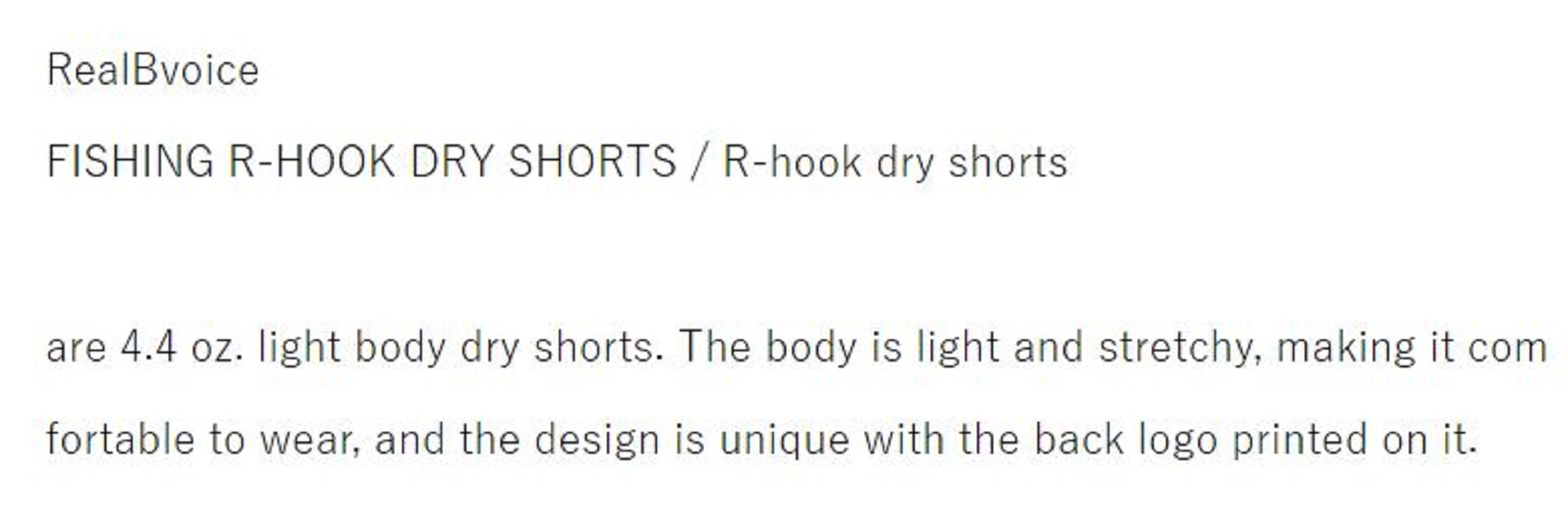 Real B Voice FH-013 Shorts Dry RBV Size L Dark Gray (3442)