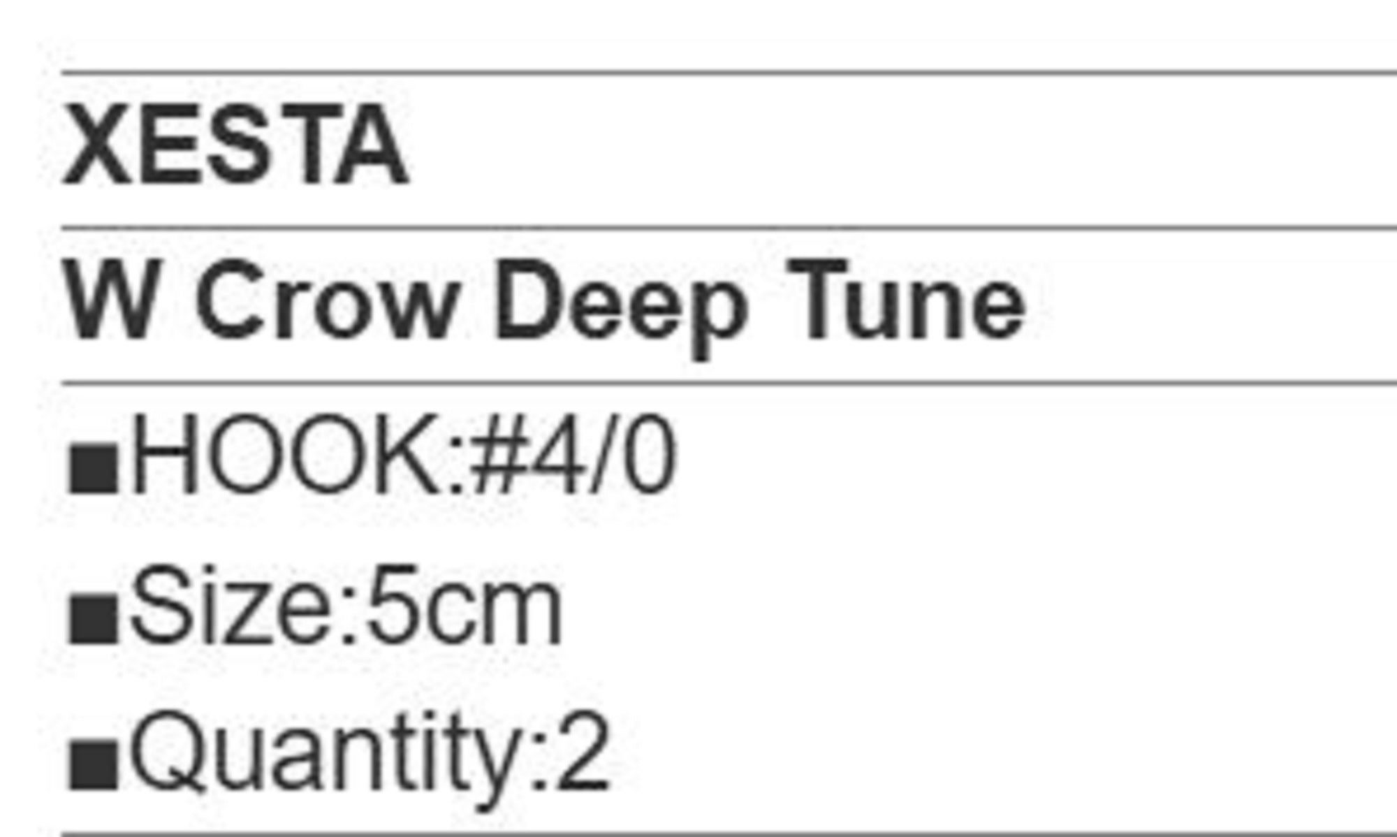 Xesta W Claw Deep Tune Twin Assist Hooks Size 4/0 , 5cm (8622)