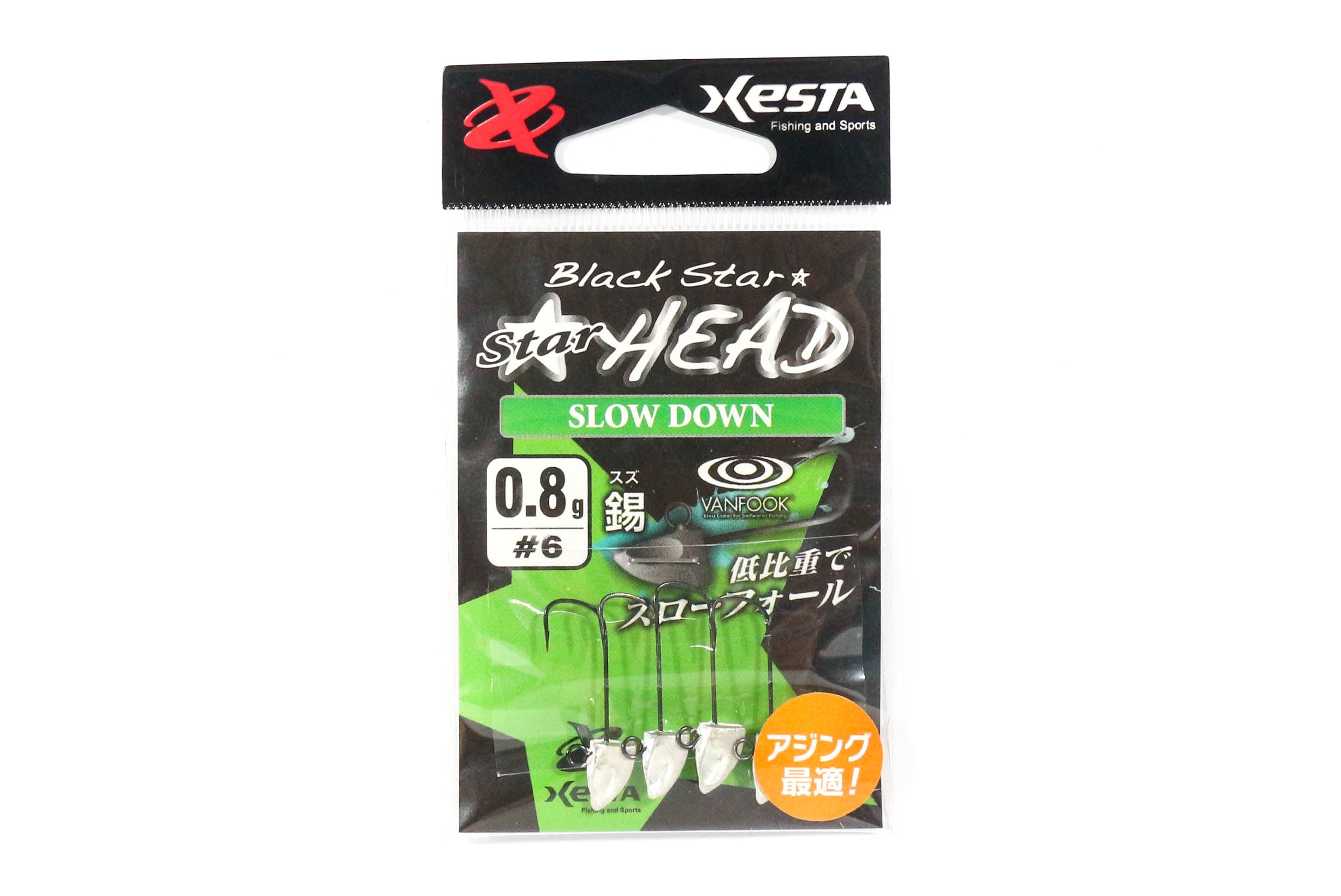 Xesta Jig Head Star Head Slow Down 0.8 grams Hook Size 6 (0755)