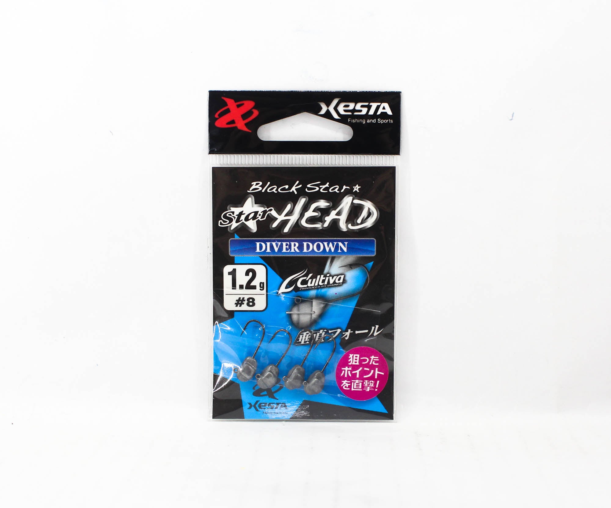 Xesta Jig Head Black Star Head Diver Down 1.2 grams Hook Size 8 (0847)