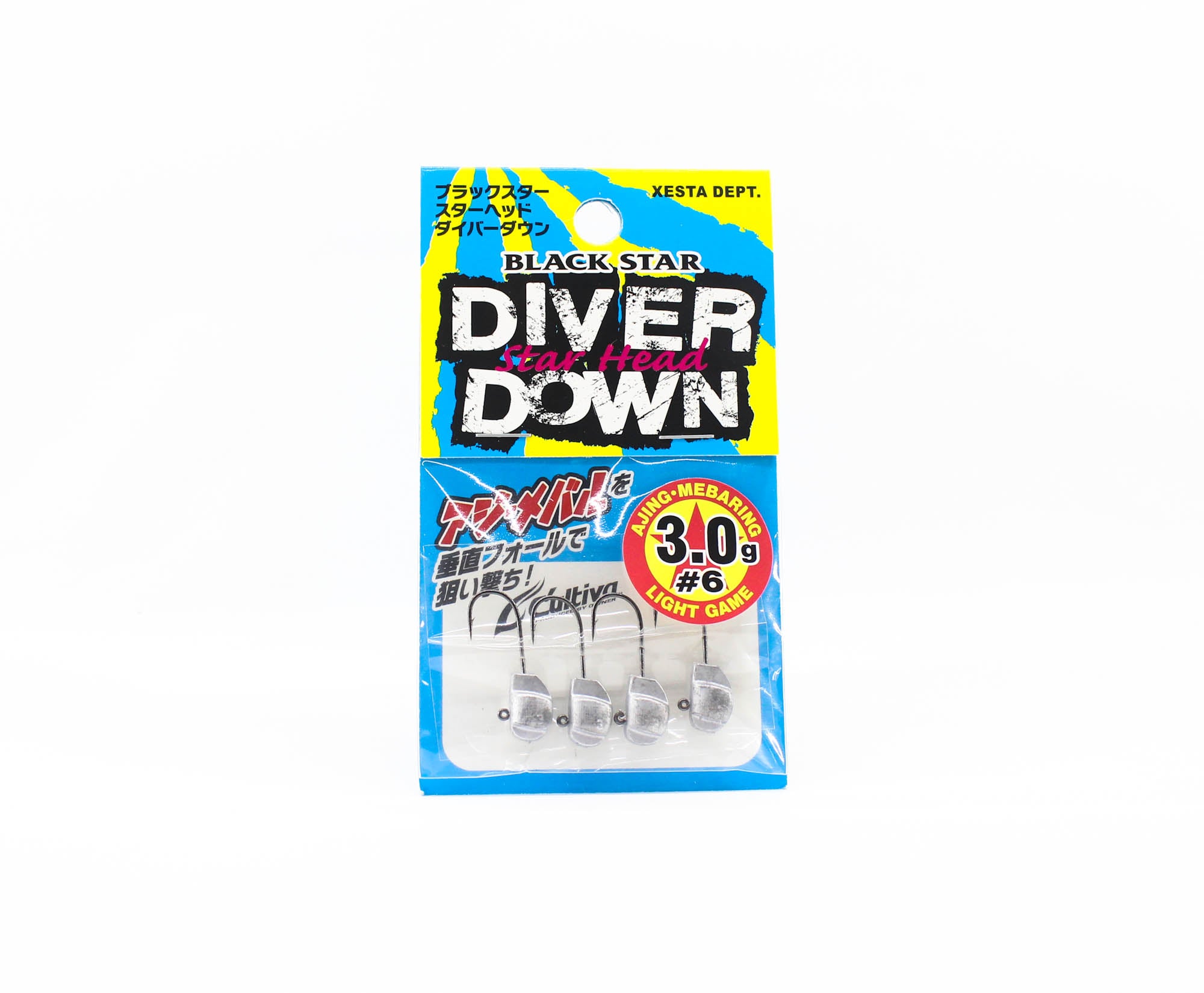 Xesta Jig Head Black Star Head Diver Down 3 grams Hook Size 6 (0922)