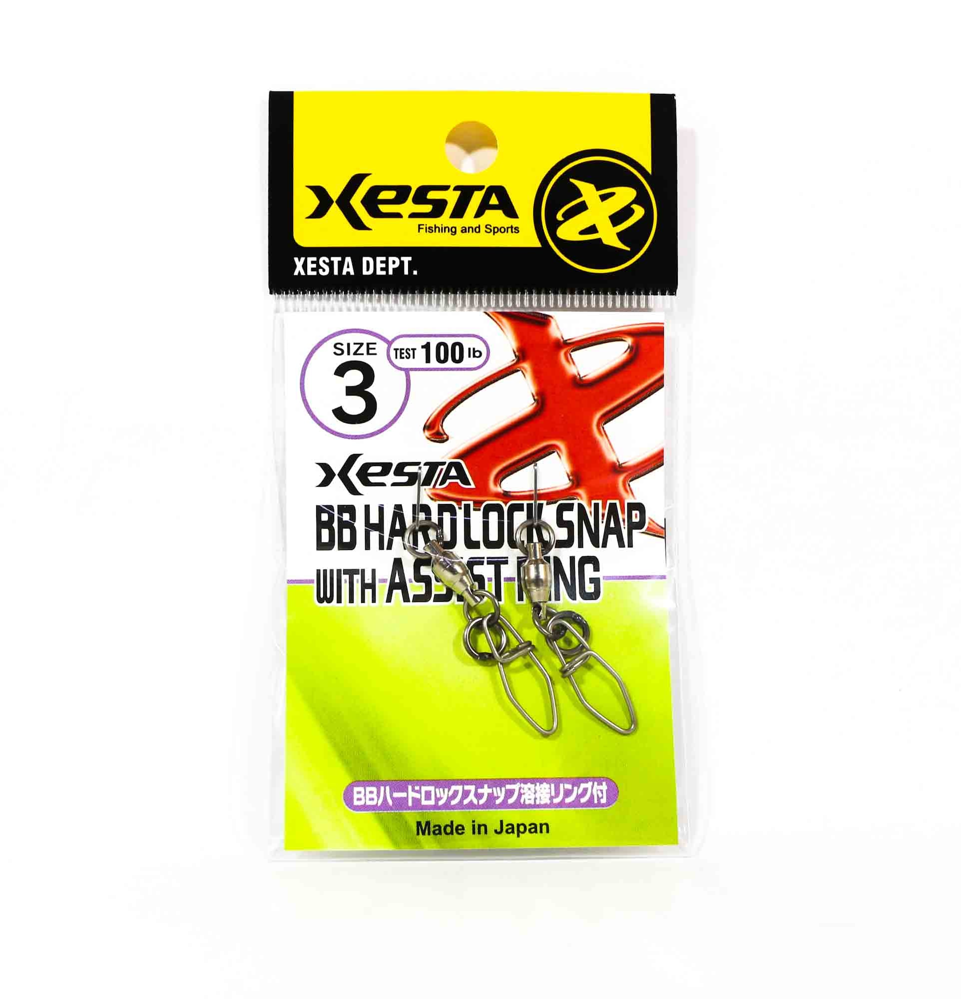 Xesta BB Hard Lock Snap Plus Ring Size 3 100 lb , 2 pieces (1829)