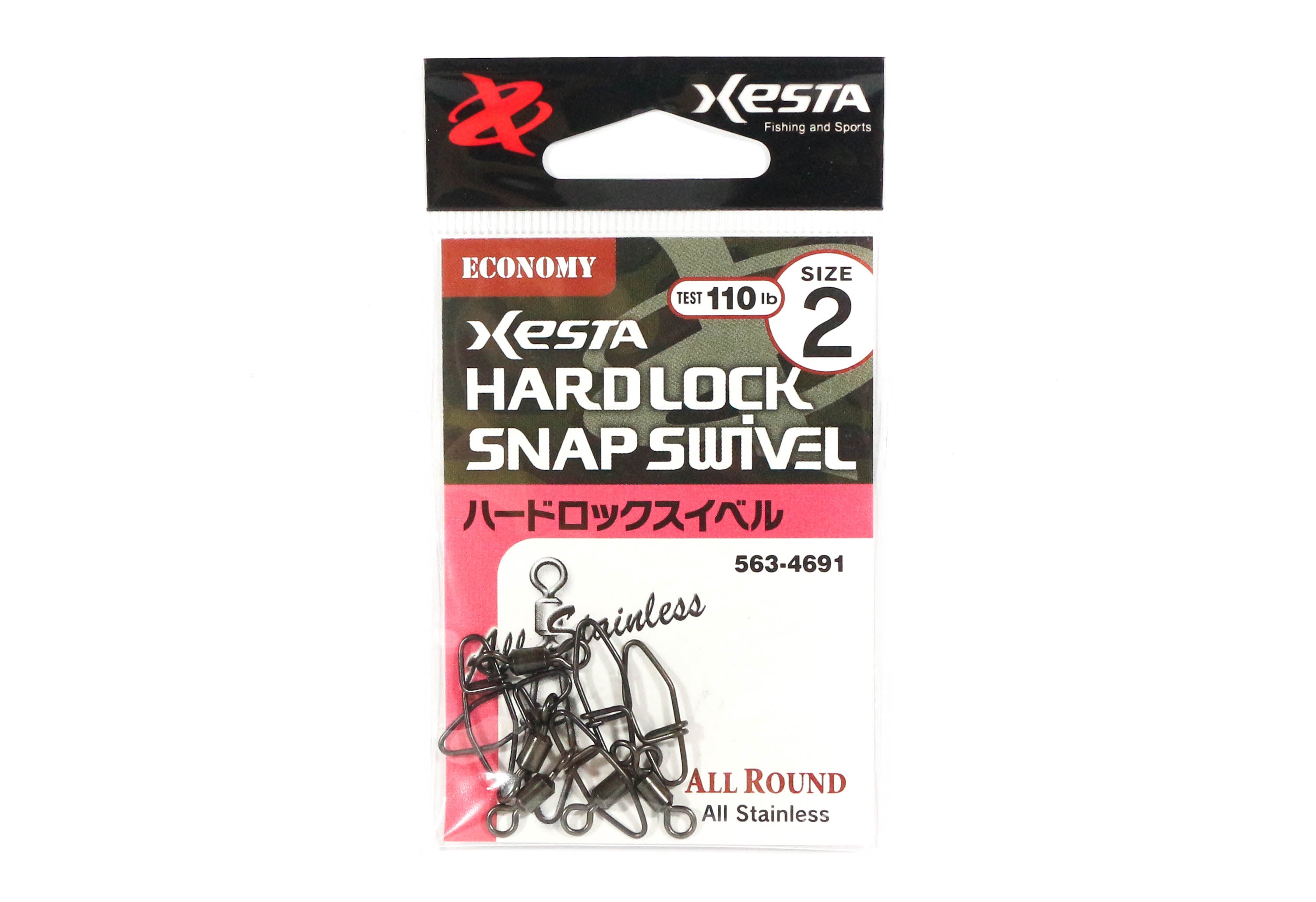 Xesta Hard Lock Snap Swivel Size 2 110 lb , 5 pieces (4691)
