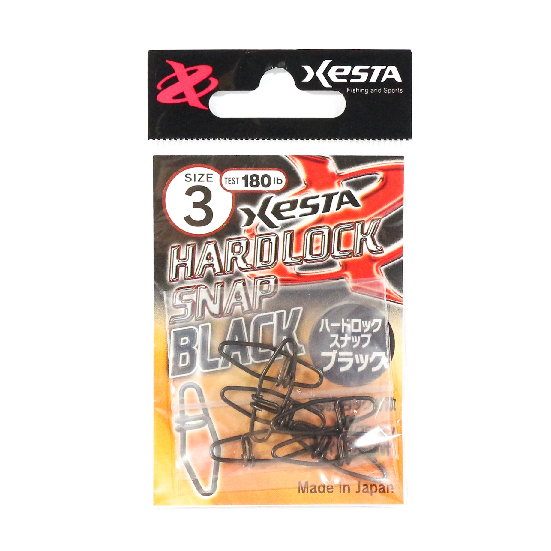 Xesta Hard Lock Snap Black Size 3 180 lb , 7 pieces (4783)