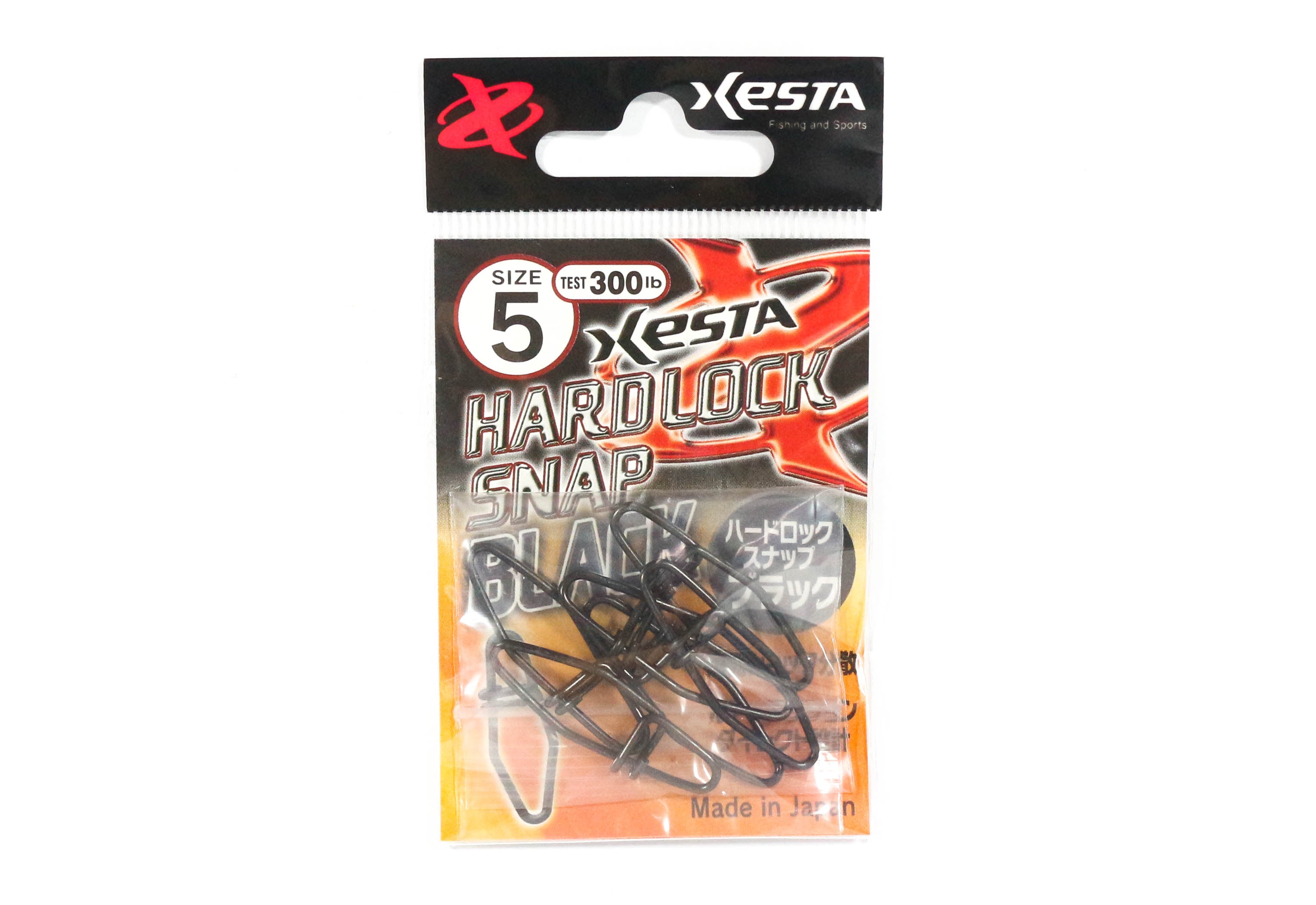 Xesta Hard Lock Snap Black Size 5 300 lb , 6 pieces (4806)