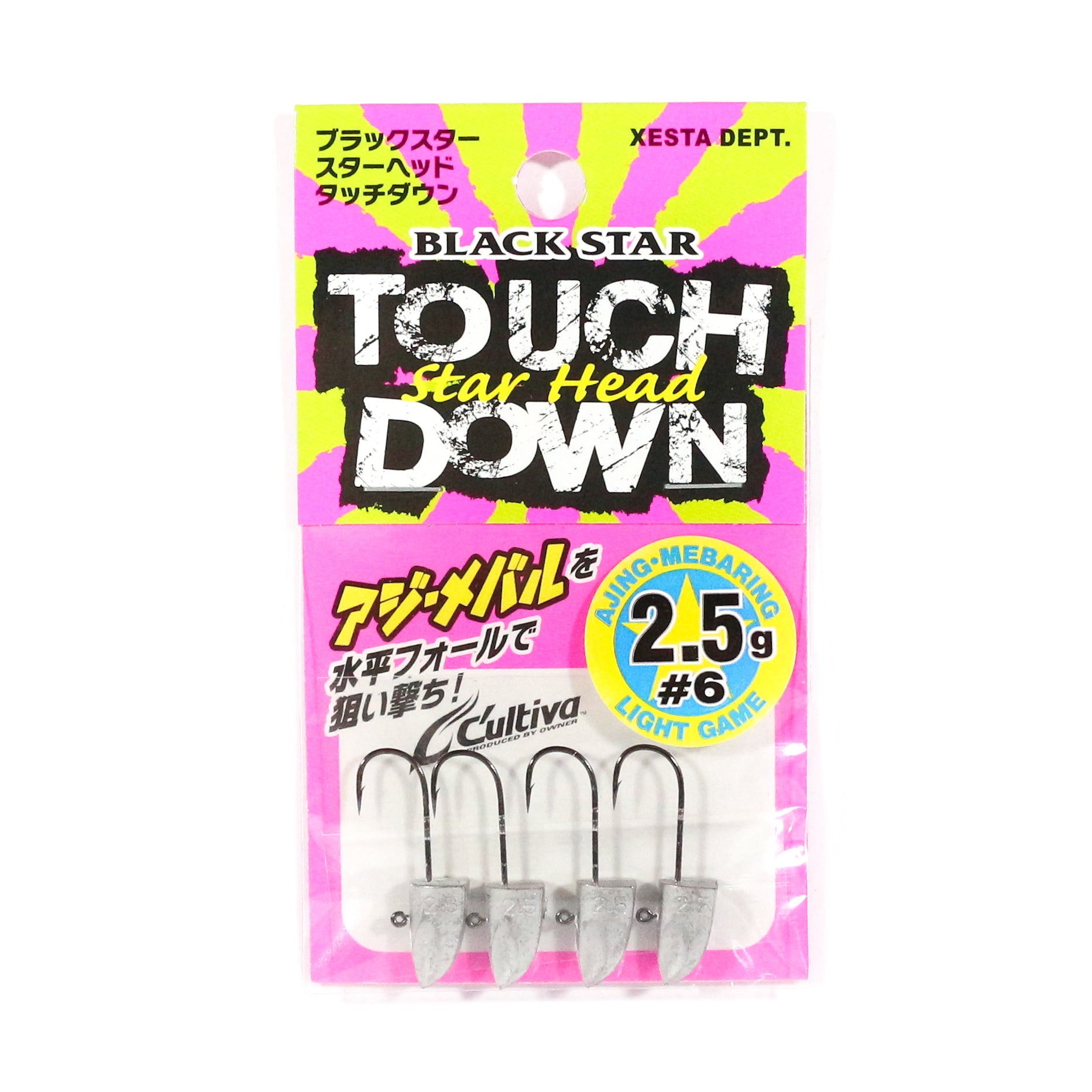 Xesta Jig Head Black Star Head Touch Down 2.5 grams Hook Size 6 (8408)