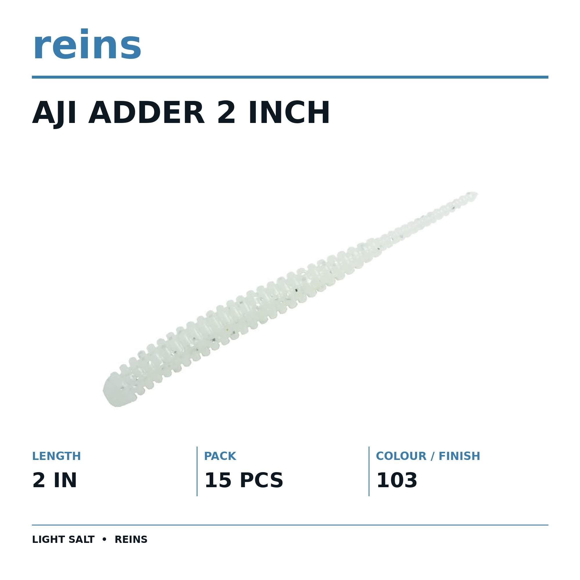 Reins Soft Plastic Aji Adder 2 Inch 15 Pieces 103 (0117)