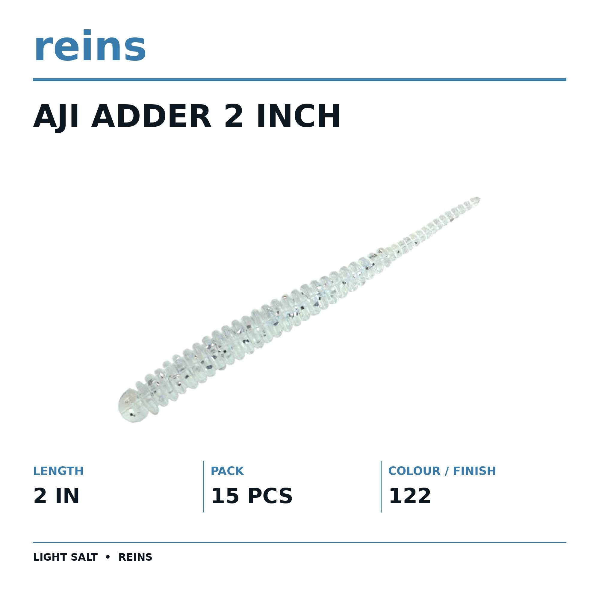 Reins Soft Plastic Aji Adder 2 Inch 15 Pieces 122 (0148)