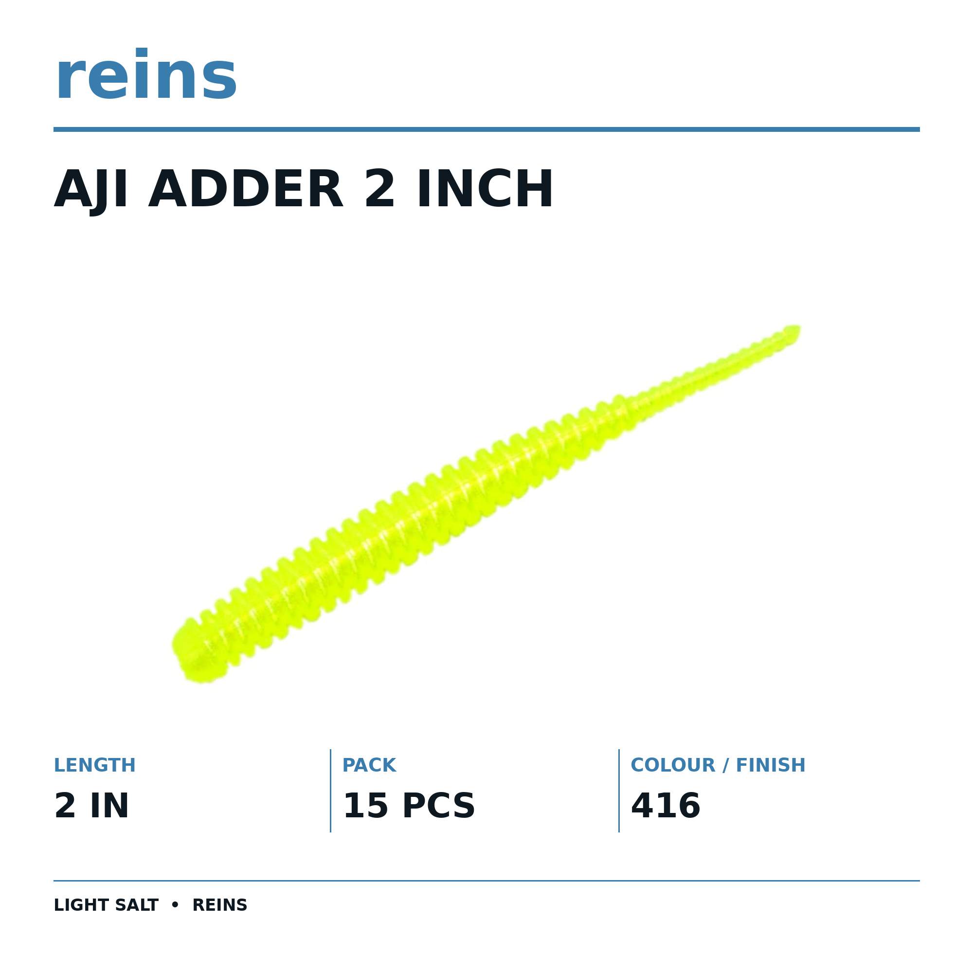 Reins Soft Plastic Aji Adder 2 Inch 15 Pieces 416 (0186)