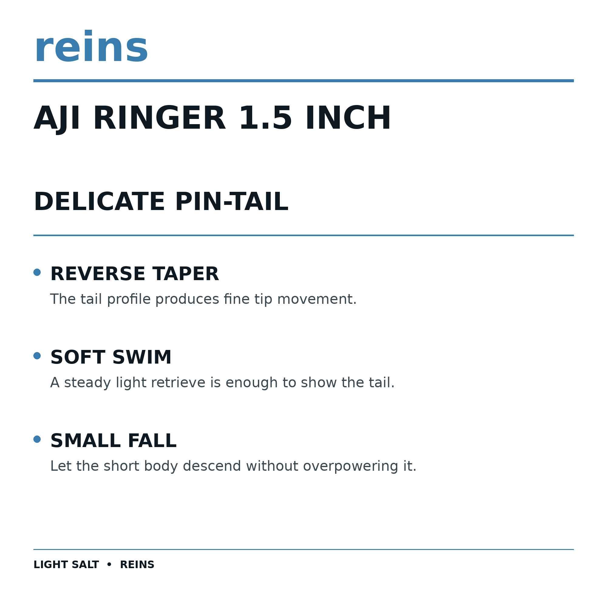 Reins Soft Plastic Aji Ringer 1.5 Inch 15 pieces 553 (4979)