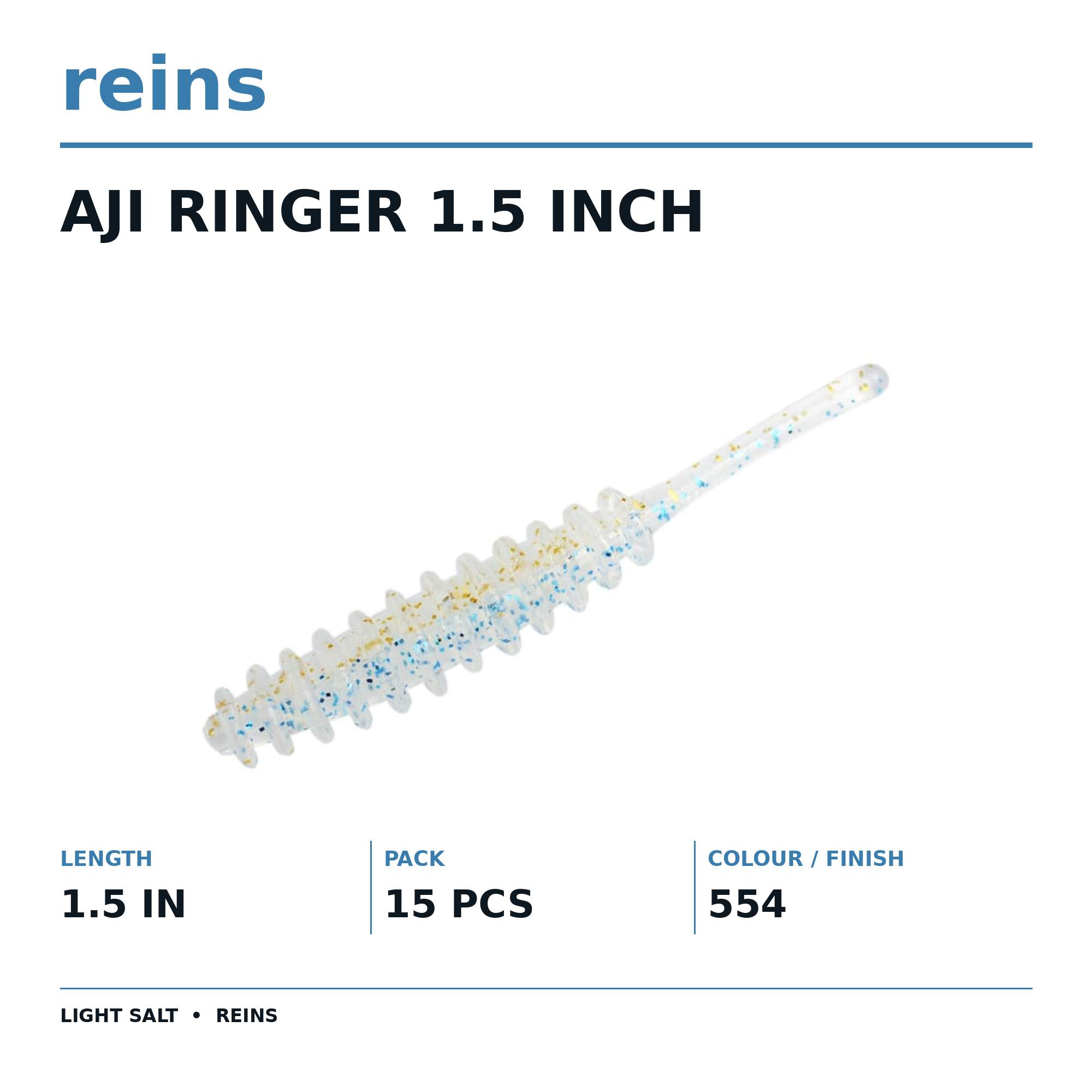 Reins Soft Plastic Aji Ringer 1.5 Inch 15 pieces 554 (4986)