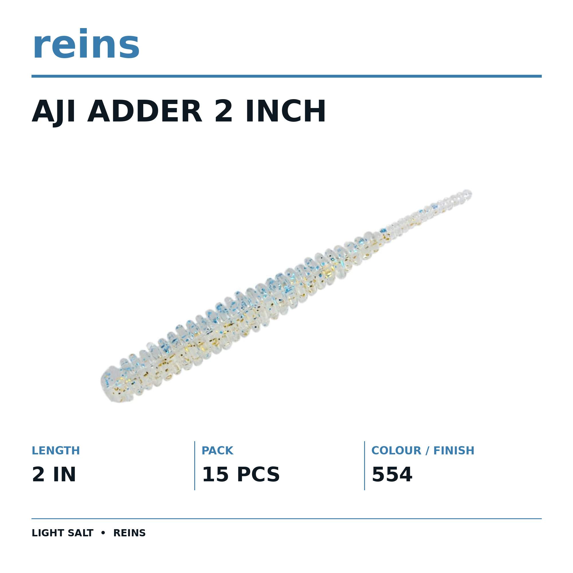 Reins Soft Plastic Aji Adder 2 Inch 15 Pieces 554 (2034)