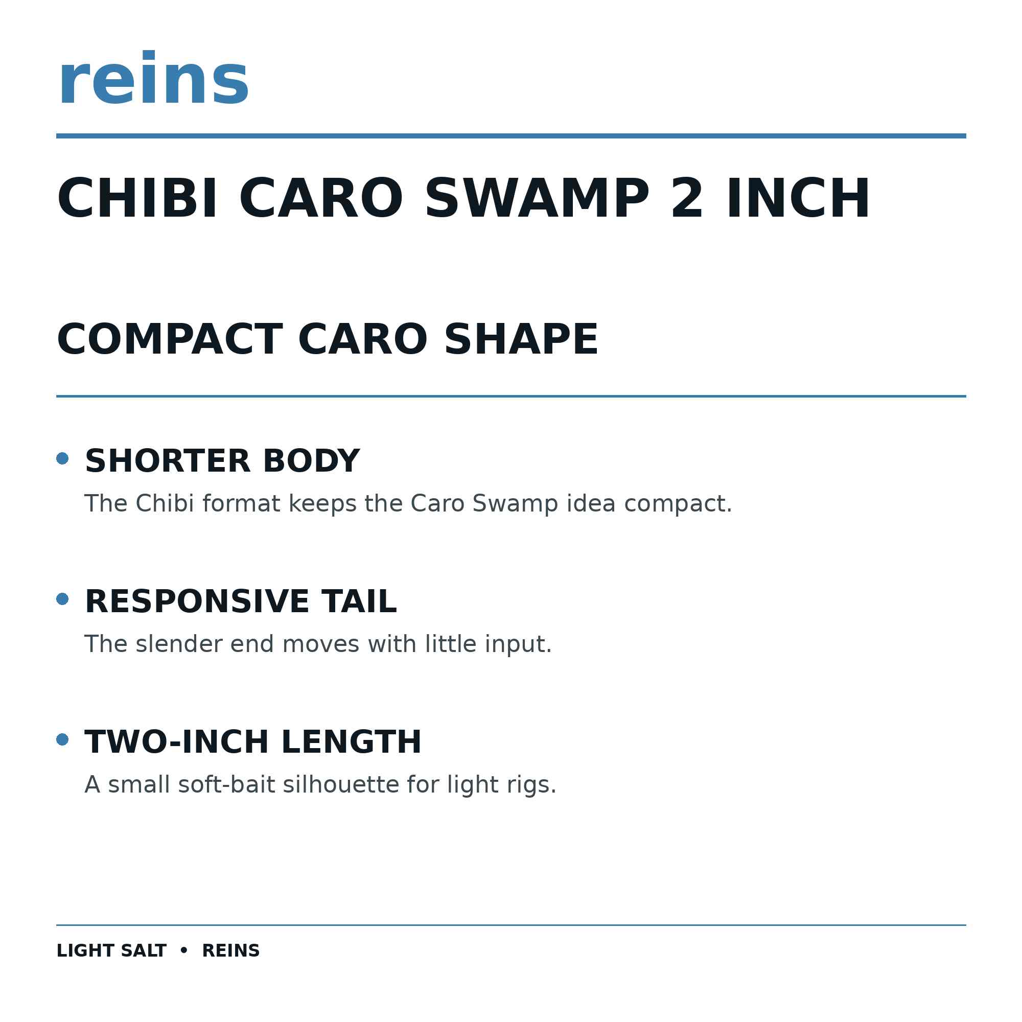 Reins Soft Plastic Chibi Caro Swap 2 Inch 15 pieces 103 (1289)