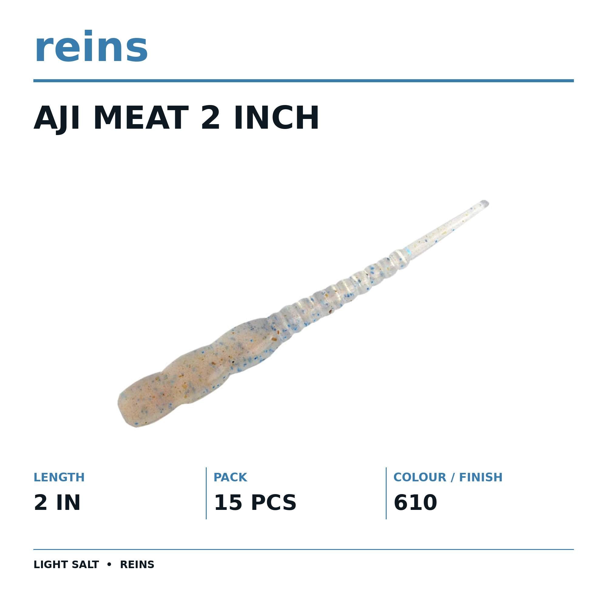 Reins Soft Plastic Aji Meat 2 Inch 15 Pieces 610 (2421)