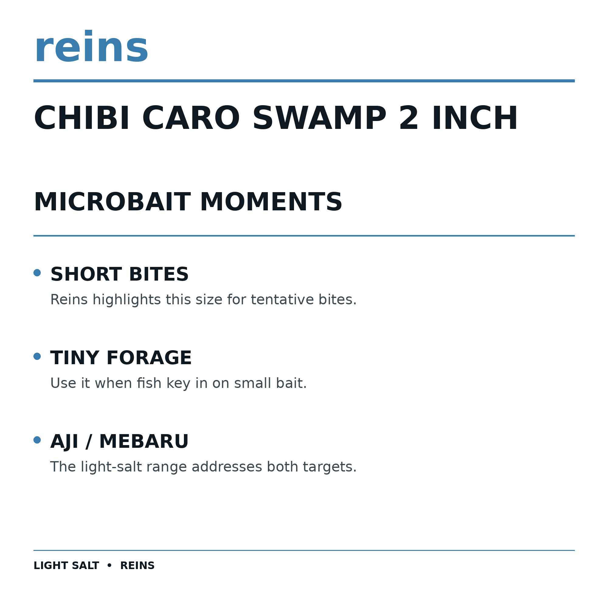 Reins Soft Plastic Chibi Caro Swap 2 Inch 15 pieces 205 (2537)