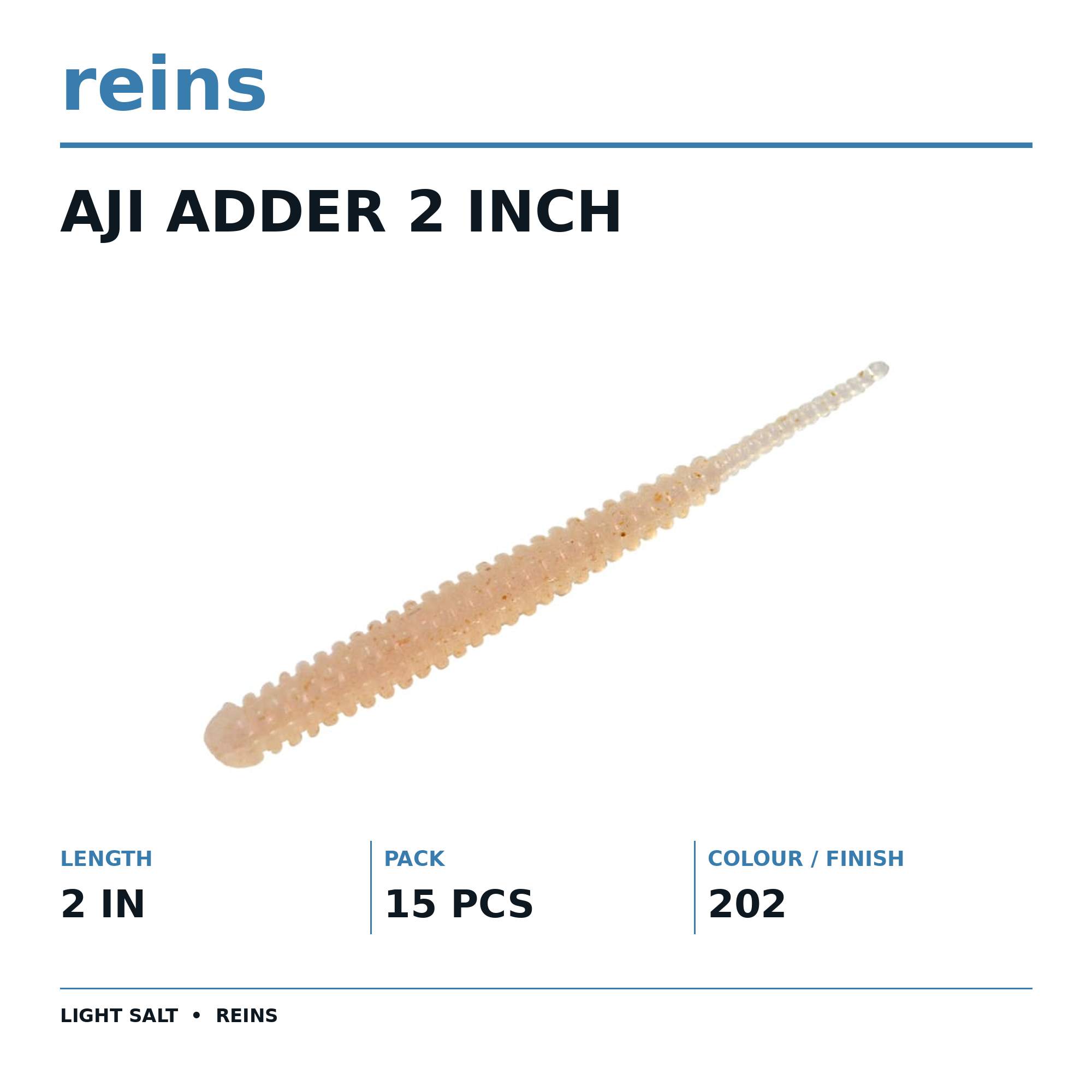 Reins Soft Plastic Aji Adder 2 Inch 15 Pieces 202 (2605)