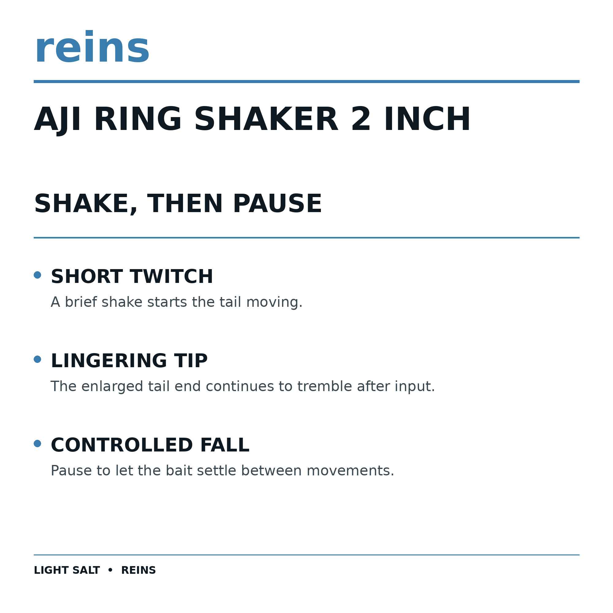 Reins Soft Plastic Aji Ring Shaker 2 Inch 15 pieces 205 (1425)