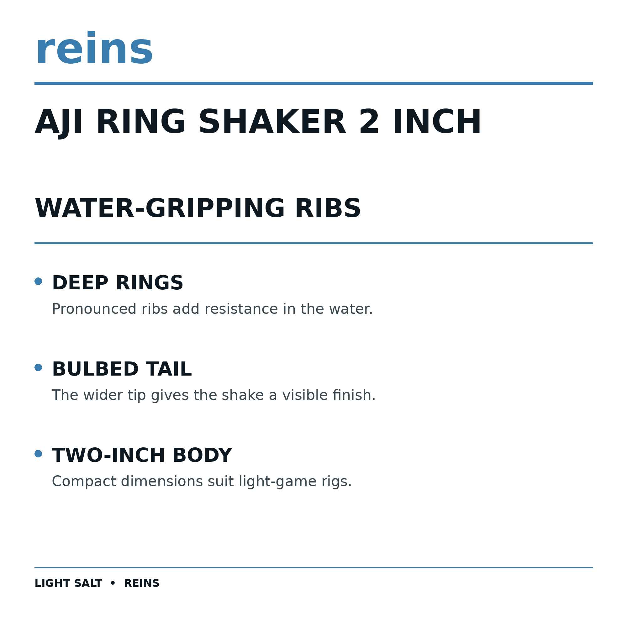 Reins Soft Plastic Aji Ring Shaker 2 Inch 15 pieces 218 (1449)