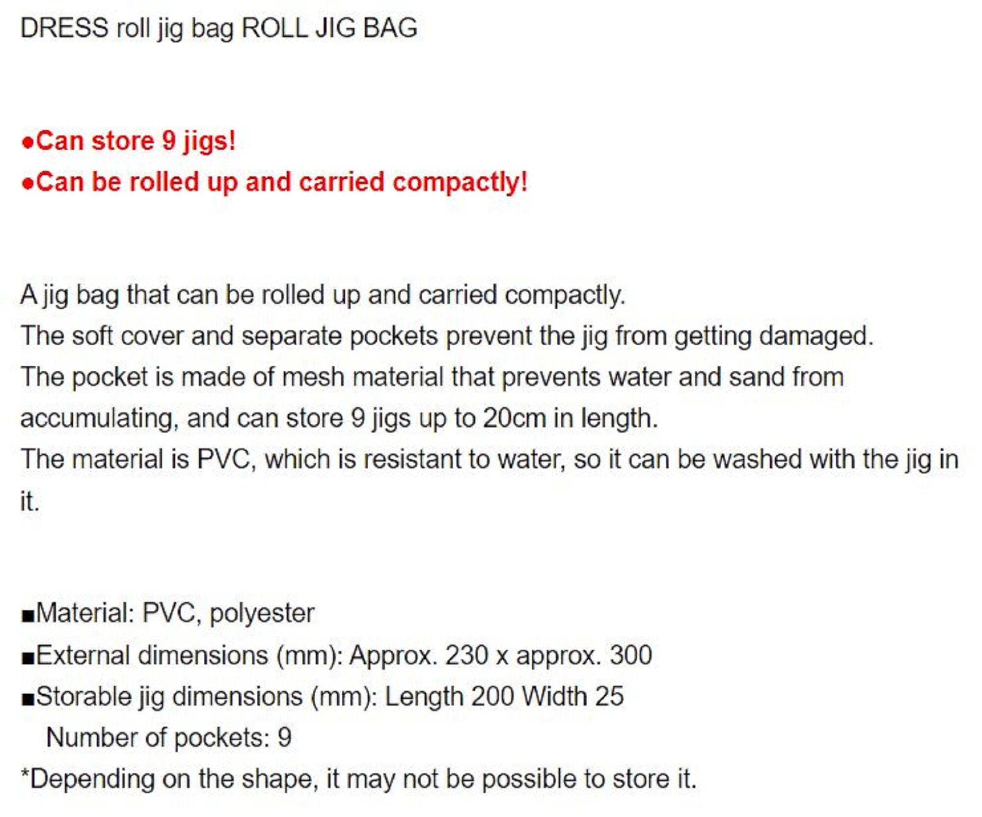 Dress Roll Jig Bag 230 x 300mm (8534)