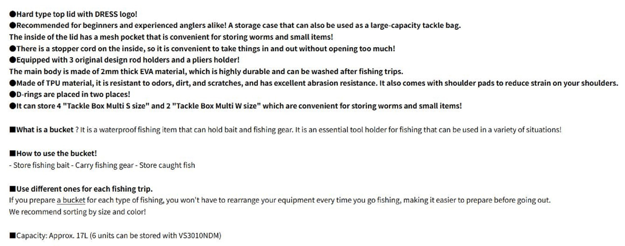 Dress Tackle Box Bakkan Mini 310 x 220 x 290mm 17L Black Orange (7710)