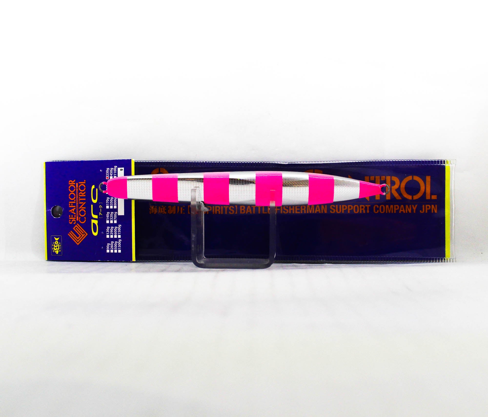 Seafloor Control Metal Jig Arc 230 grams Zebra Pink GR (0920)